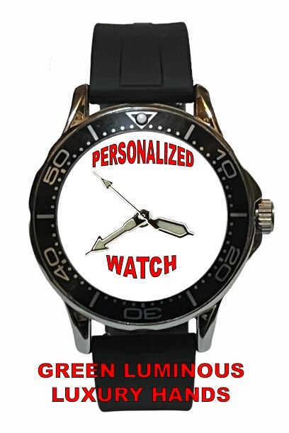 Custom Made Personalize Watch 43mm Case Silicone Black 20mm Band LOGO Design art