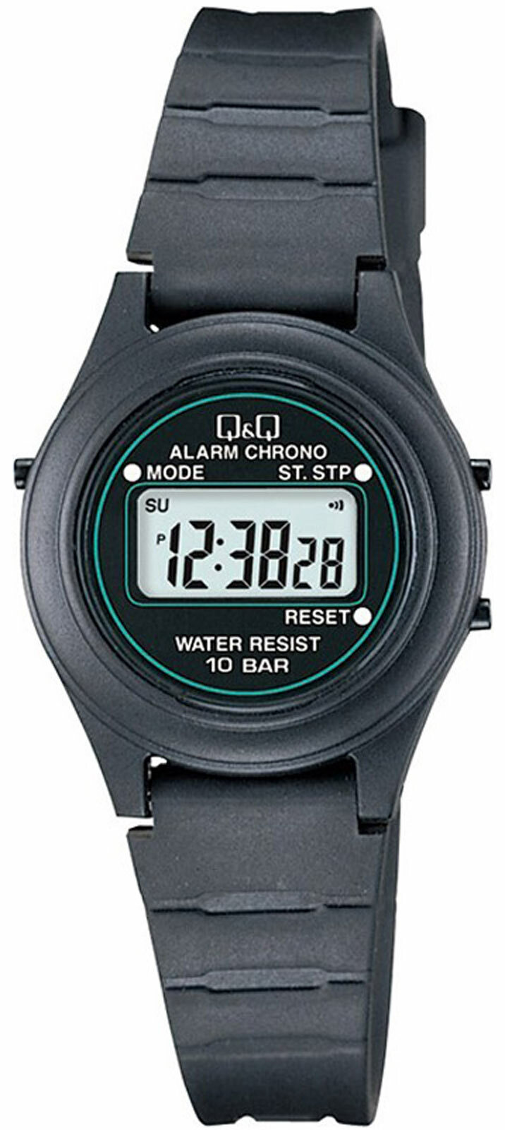 Q&Q by Citizen LLA3J205Y Women’s Digital Black Plastic Watch Resin Strap NO BOX