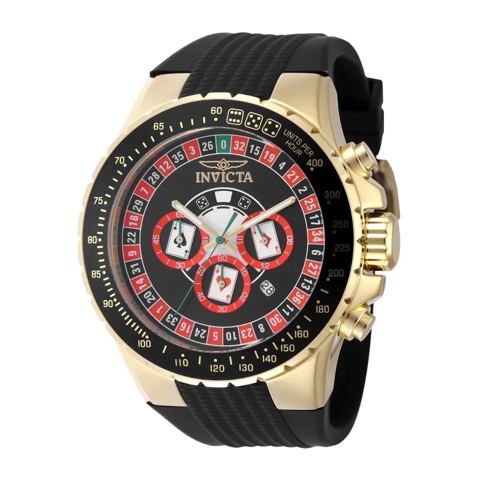 Invicta Aviator Monte Carlo Men’s 50mm Watch Black Casino Roulette Poker 49851