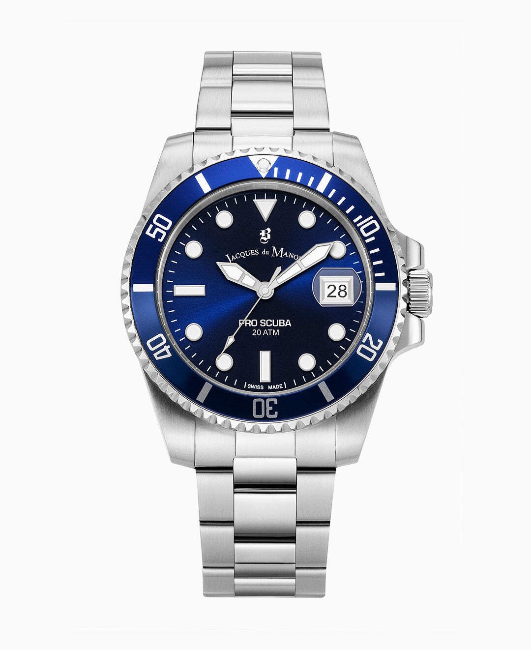 Jacques du Manoir Pro Scuba 43 blue | Blue Dial Stainless Steel 43mm Wristwatch