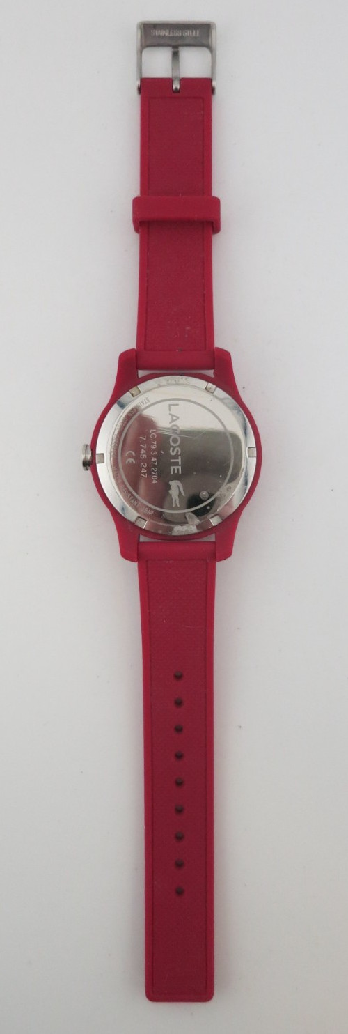 Lacoste 12.12 Cranberry Pink Ladies Quartz Watch – 2000957 – New Battery