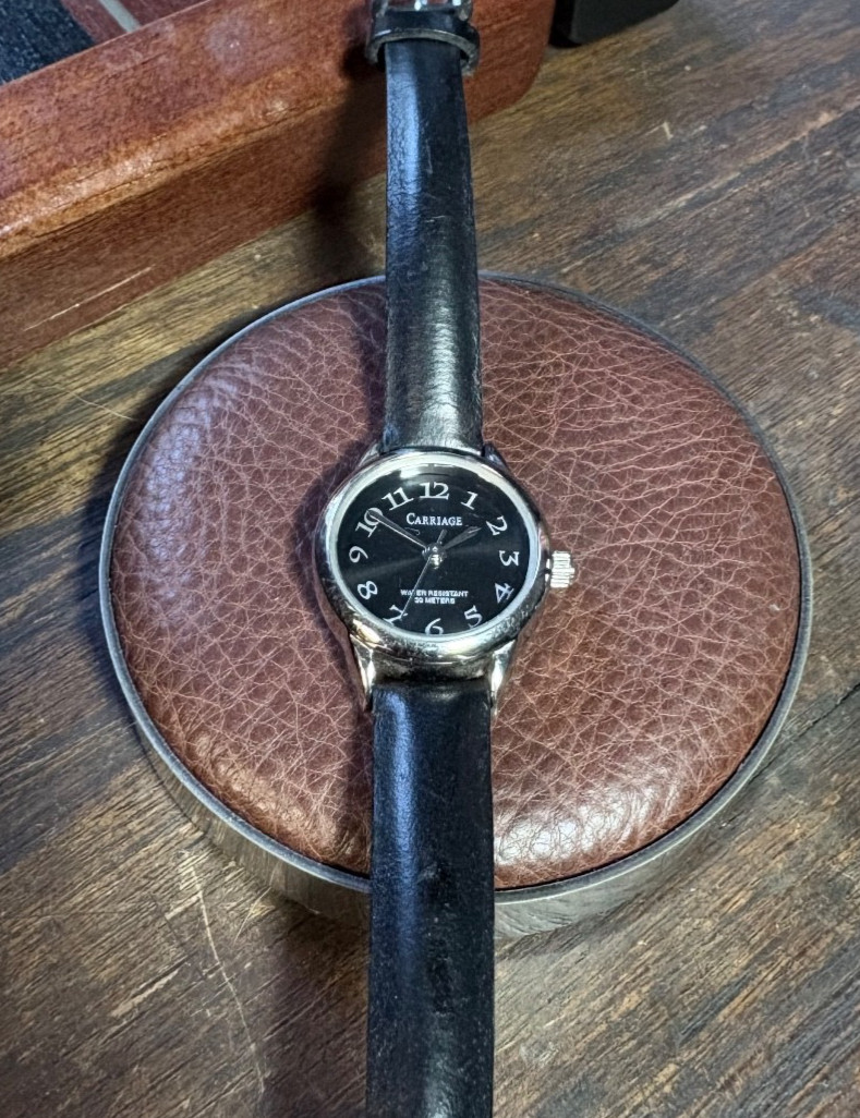 Carriage Women’s Analog Blue Buckle Band Watch Water Resistant 30 Meters