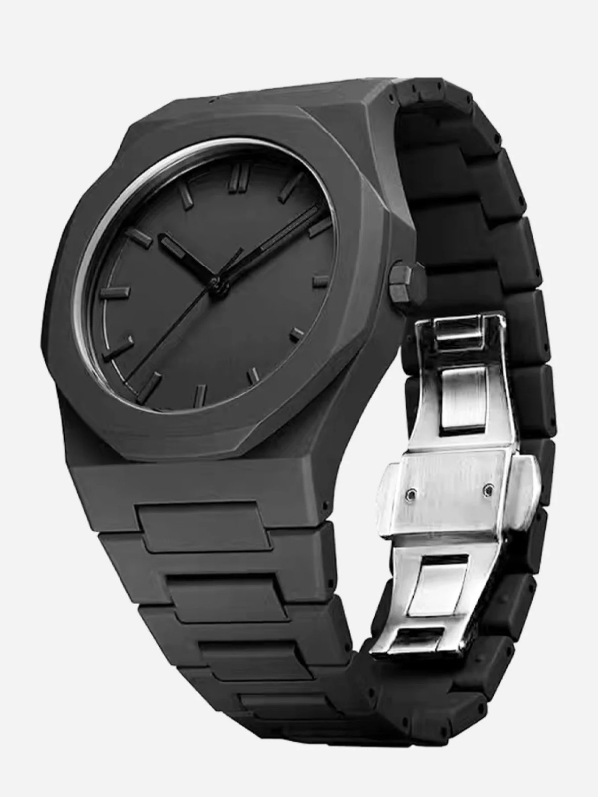 Men Simple Quartz Watch Minimalist Numberless Dial Push Clasp 5 Colors Battery