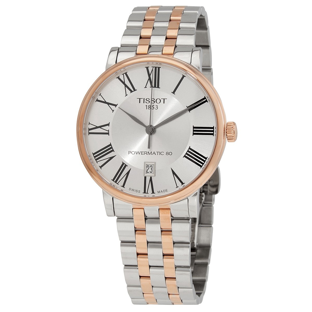 Tissot Men’s Carson Automatic Silver Dial Two-Tone Watch – T1224072203300 NEW