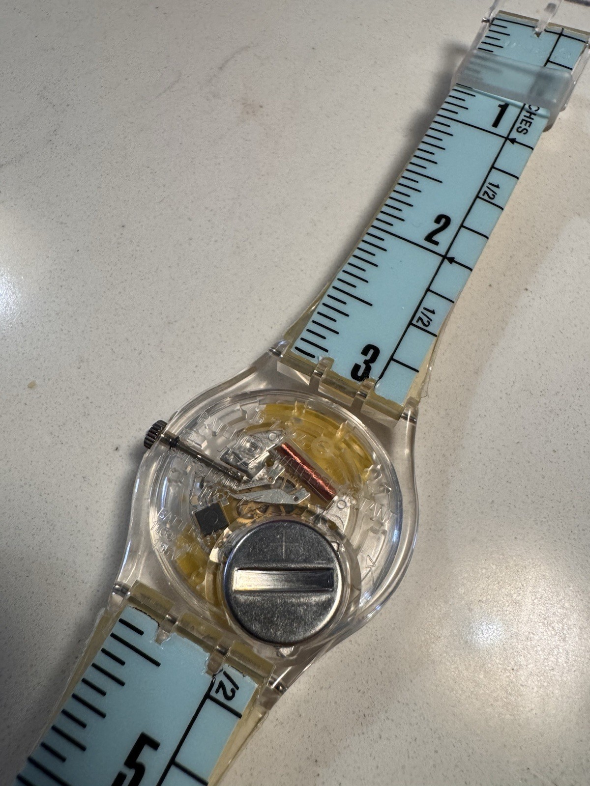 Swatch Arnould Gent Measuring Tape Quartz Analog Yellow