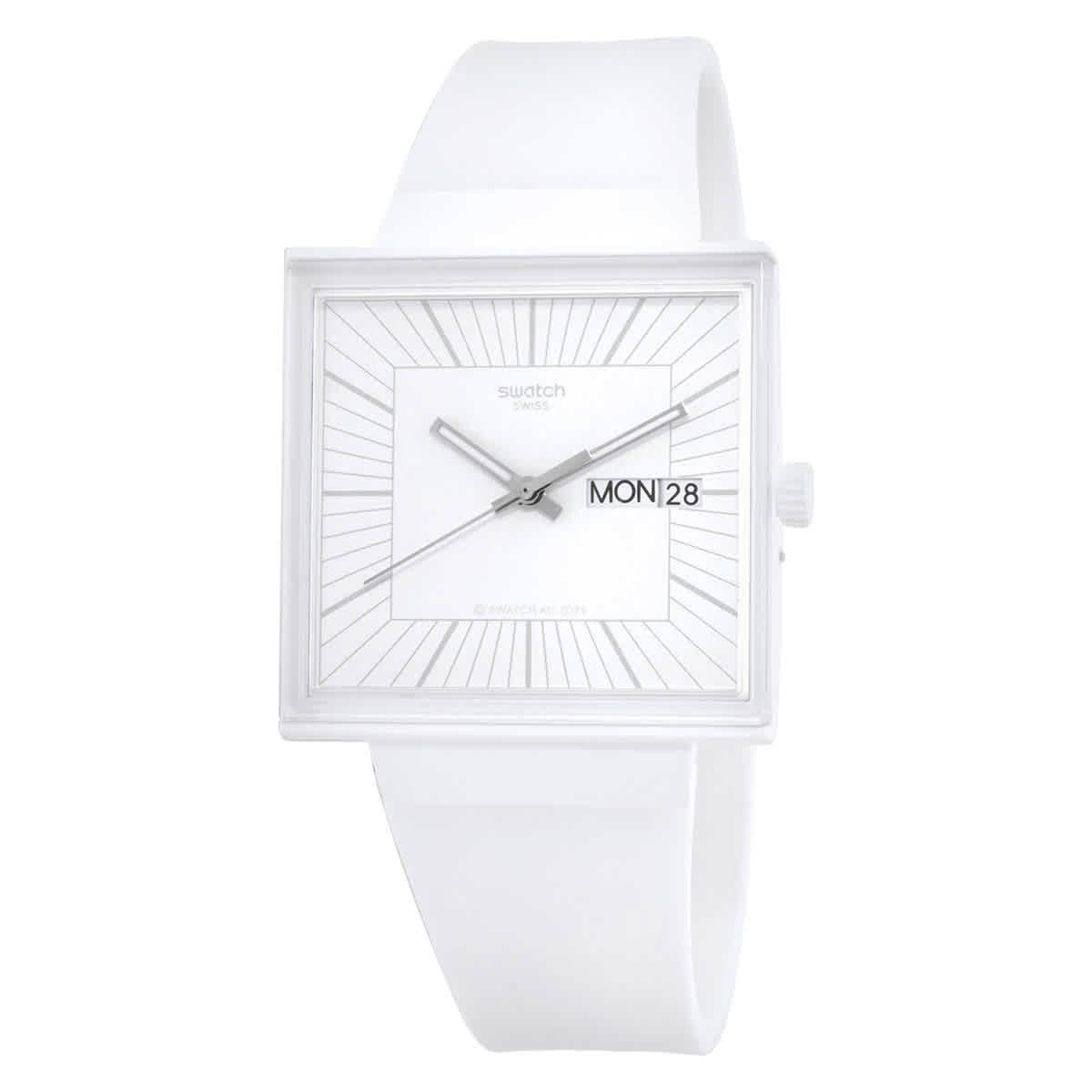 Swatch What If…Allwhite? Quartz White Dial Unisex Watch SO34W700