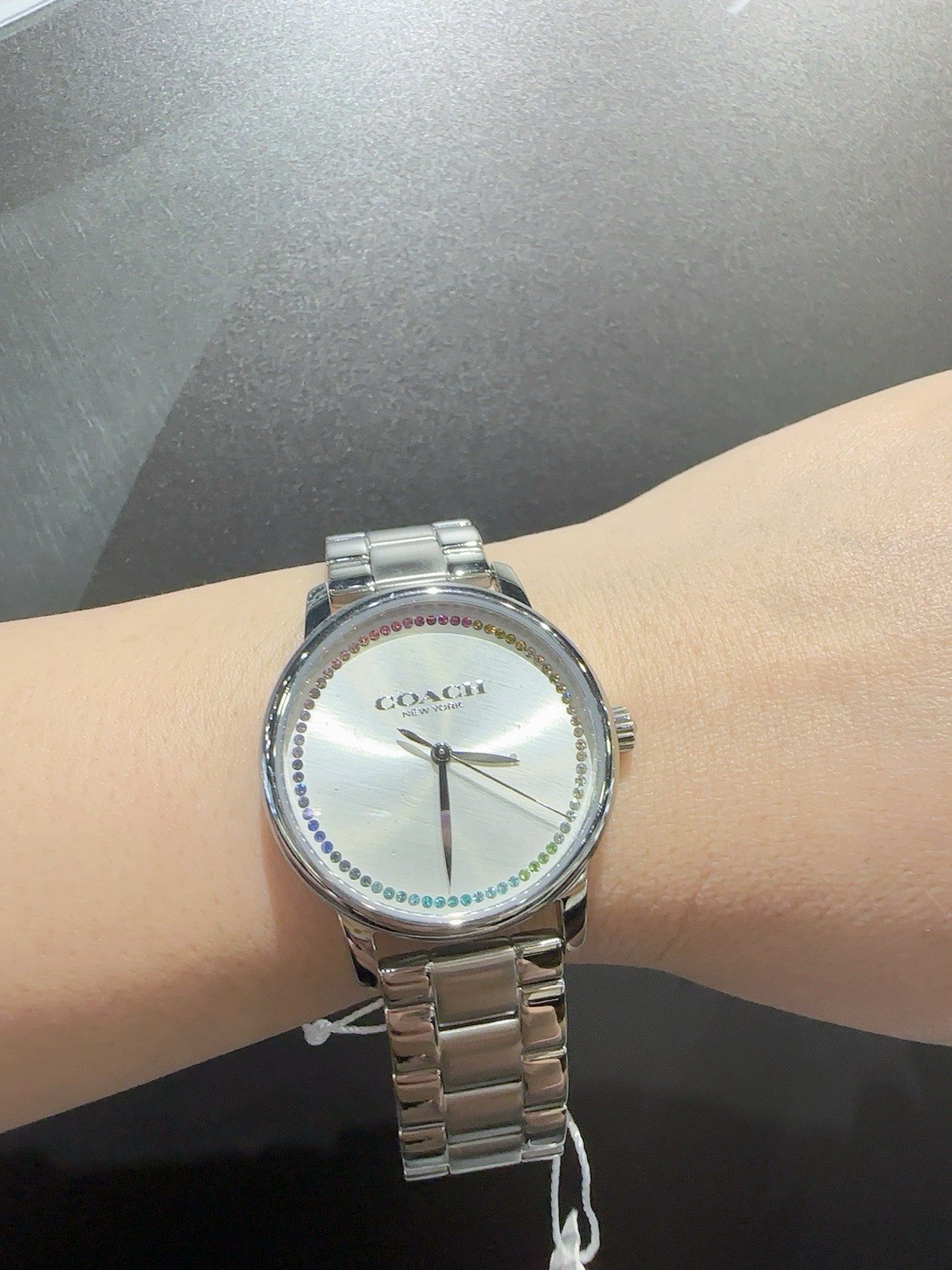 COACH 14503968 SILVER MULTICOLOR DIAL SILVER TONE STAINLESS STEEL WOMENS WATCH