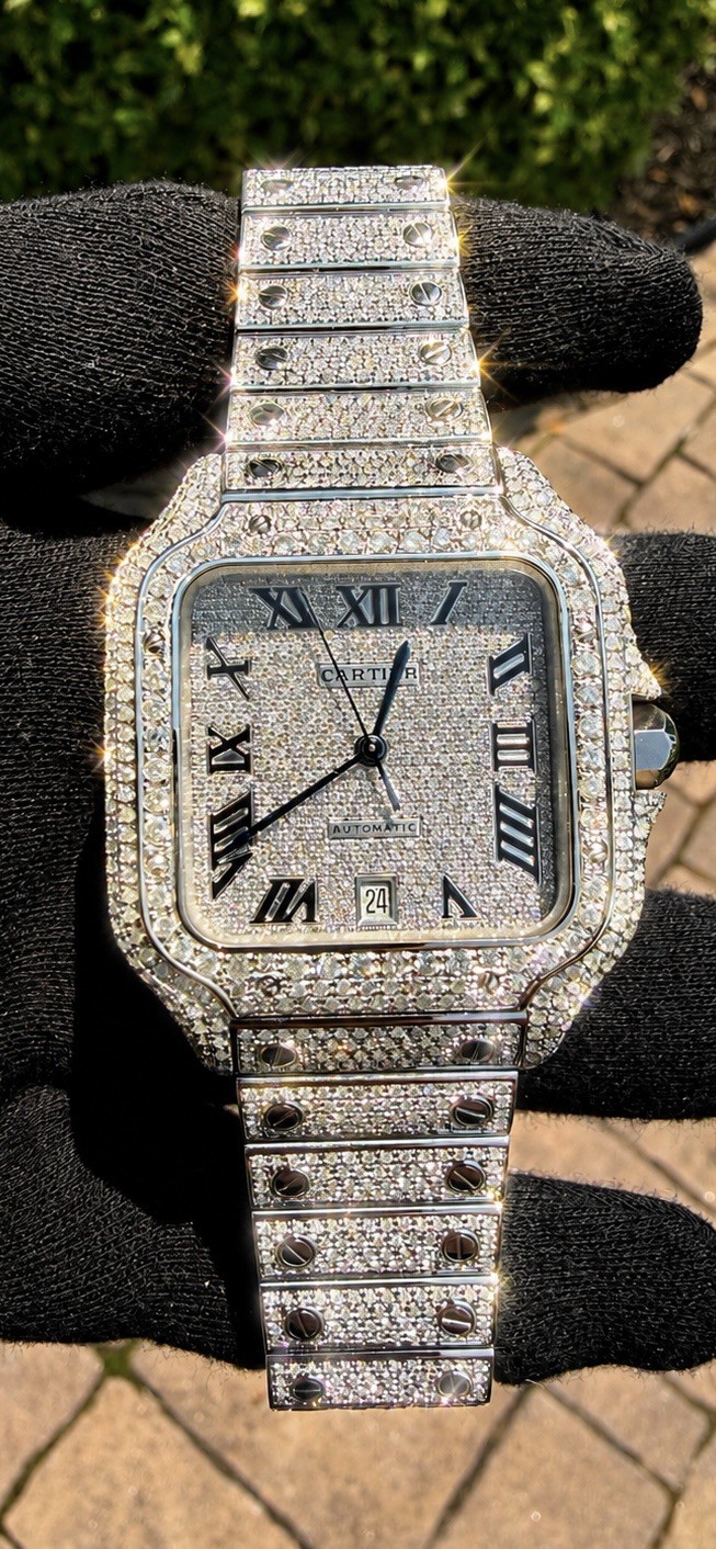 CARTIER SANTOS XL, AM 25 carats total weight of NATURAL DIAMONDS, BOX & CARD