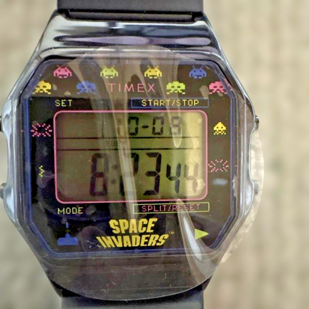 Timex T80 TW2V39900 Space Invaders Digital Watch Black Japanese Import NEW