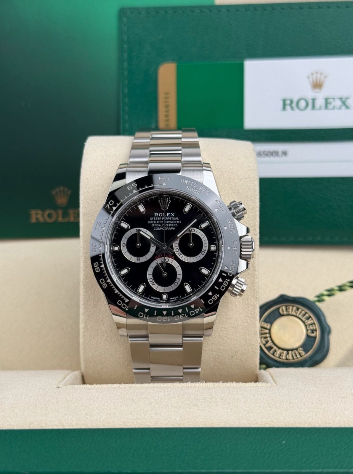 Rolex Daytona 2018 Black/Black 40mm Index Oyster Preowned 116500