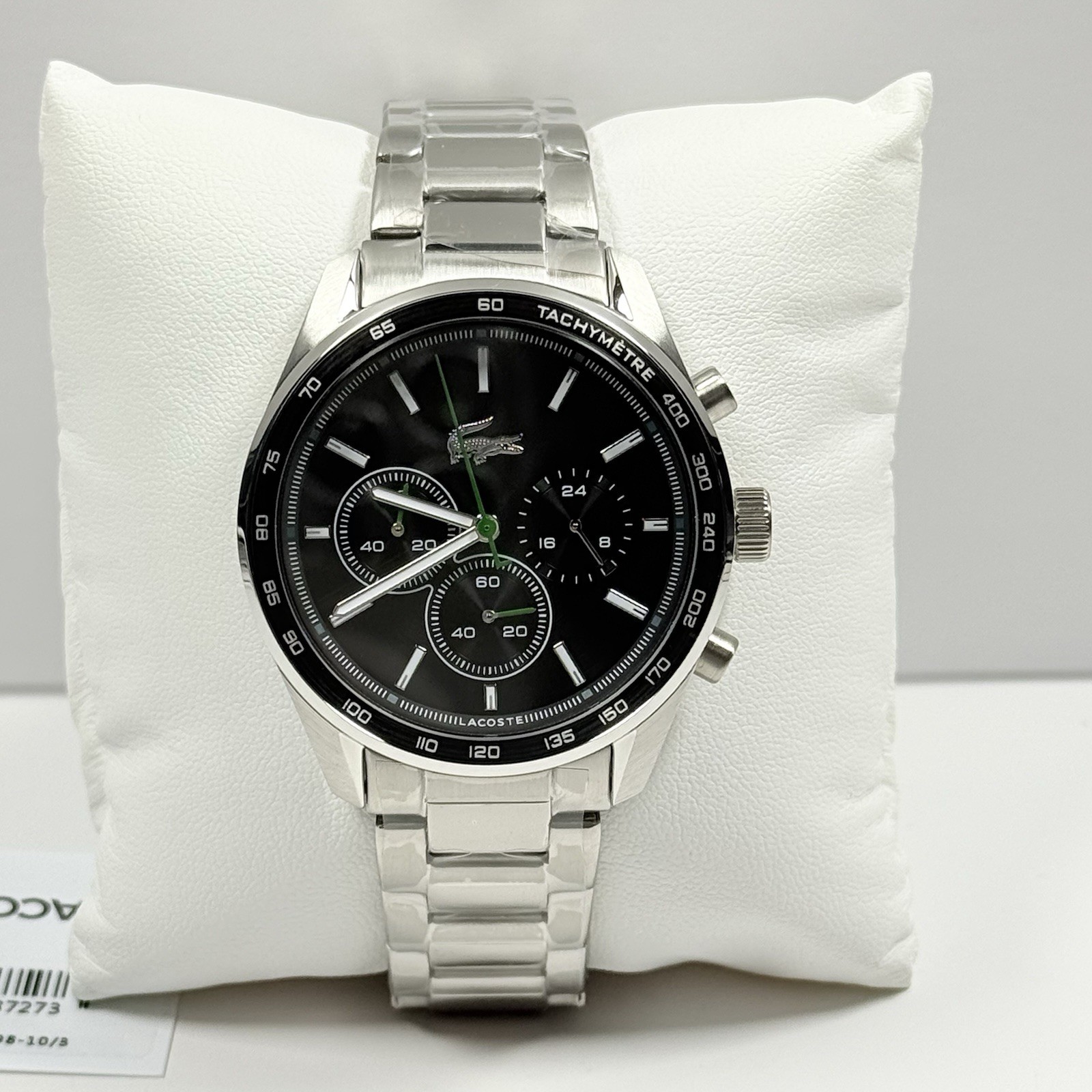Lacoste Boston 2011347 Black Dial Chronograph Stainless Steel 42mm Men’s Watch