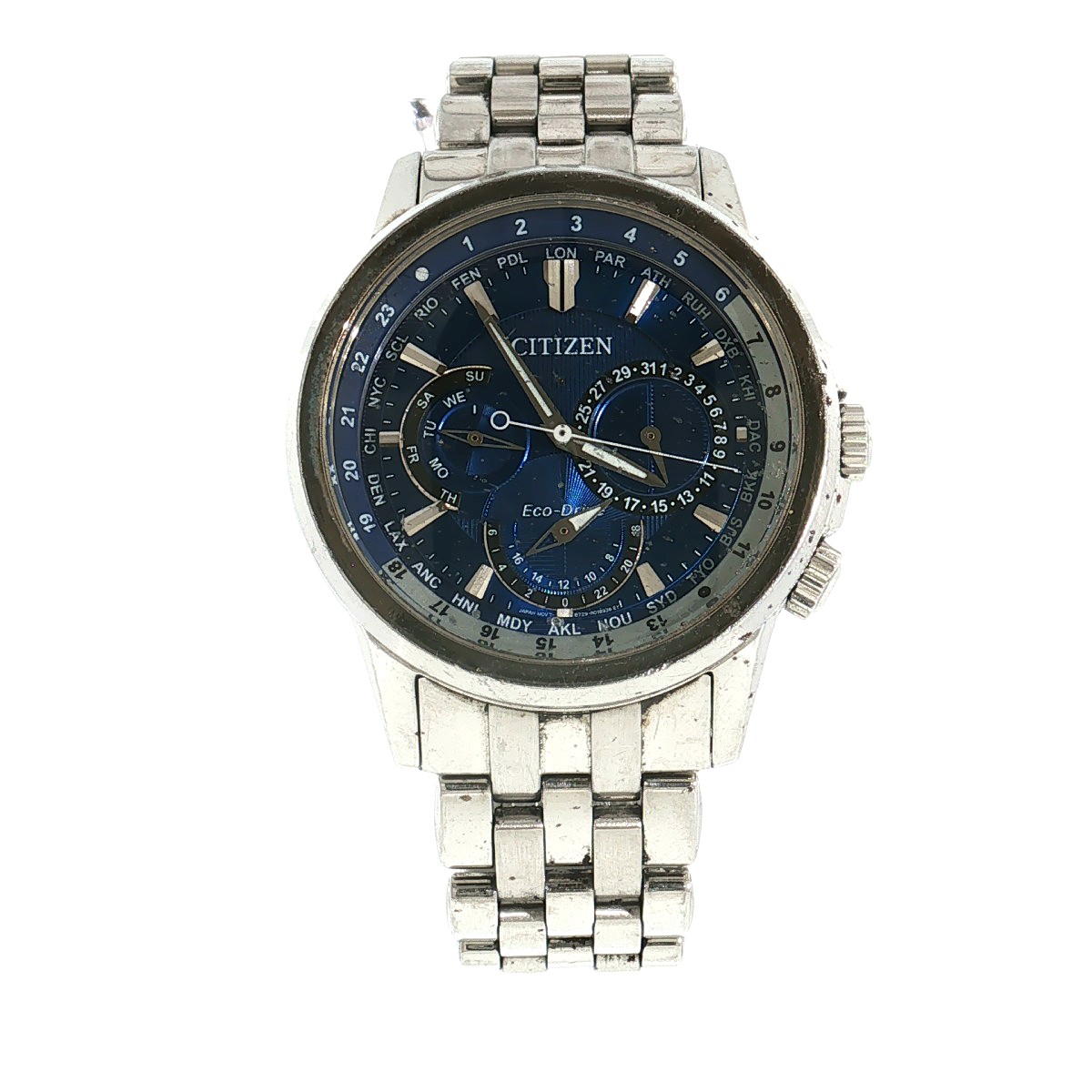 Citizen Eco-Drive Men’s Calendrier Blue Dial World Timer Watch BU2021-51L