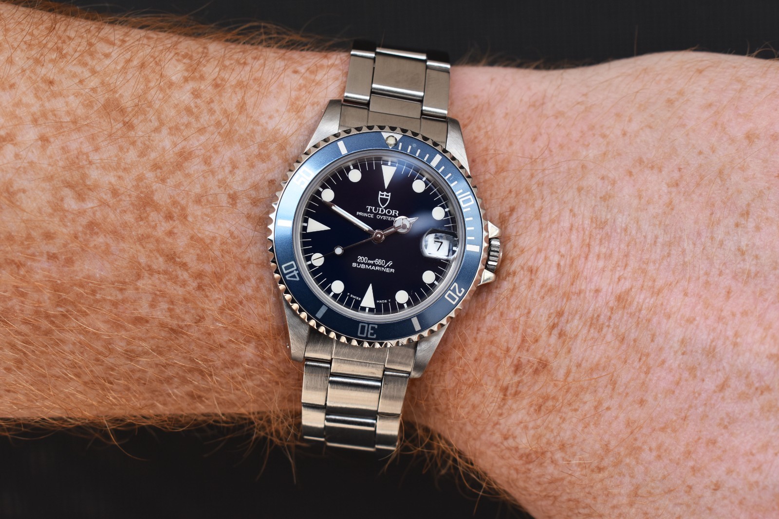 1996 Tudor Prince Oysterdate Submariner Date Minisub 36mm Steel Blue Dial 75190