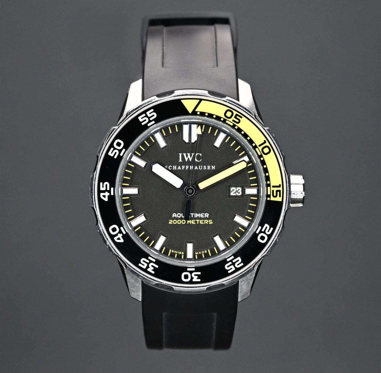IWC Aquatimer IW356810 44mm Black Dial Rubber Strap