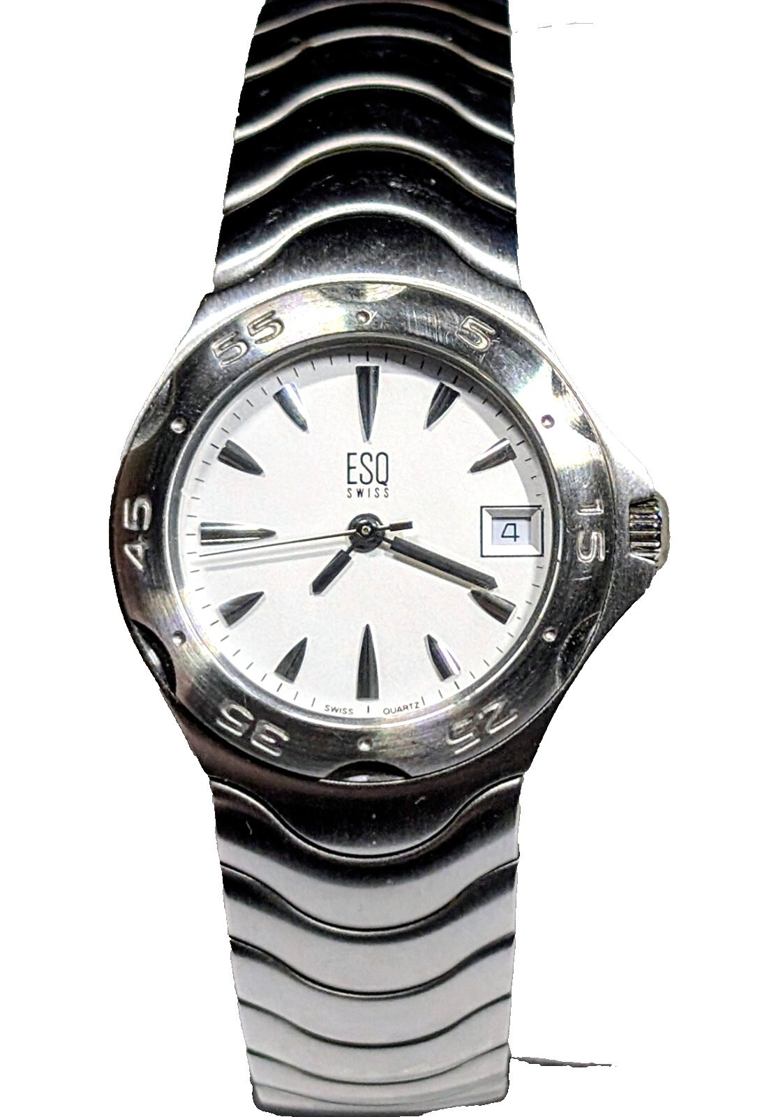 ESQ Movado E5088 Swiss Quartz Date Watch White Dial New Battery [COPY]