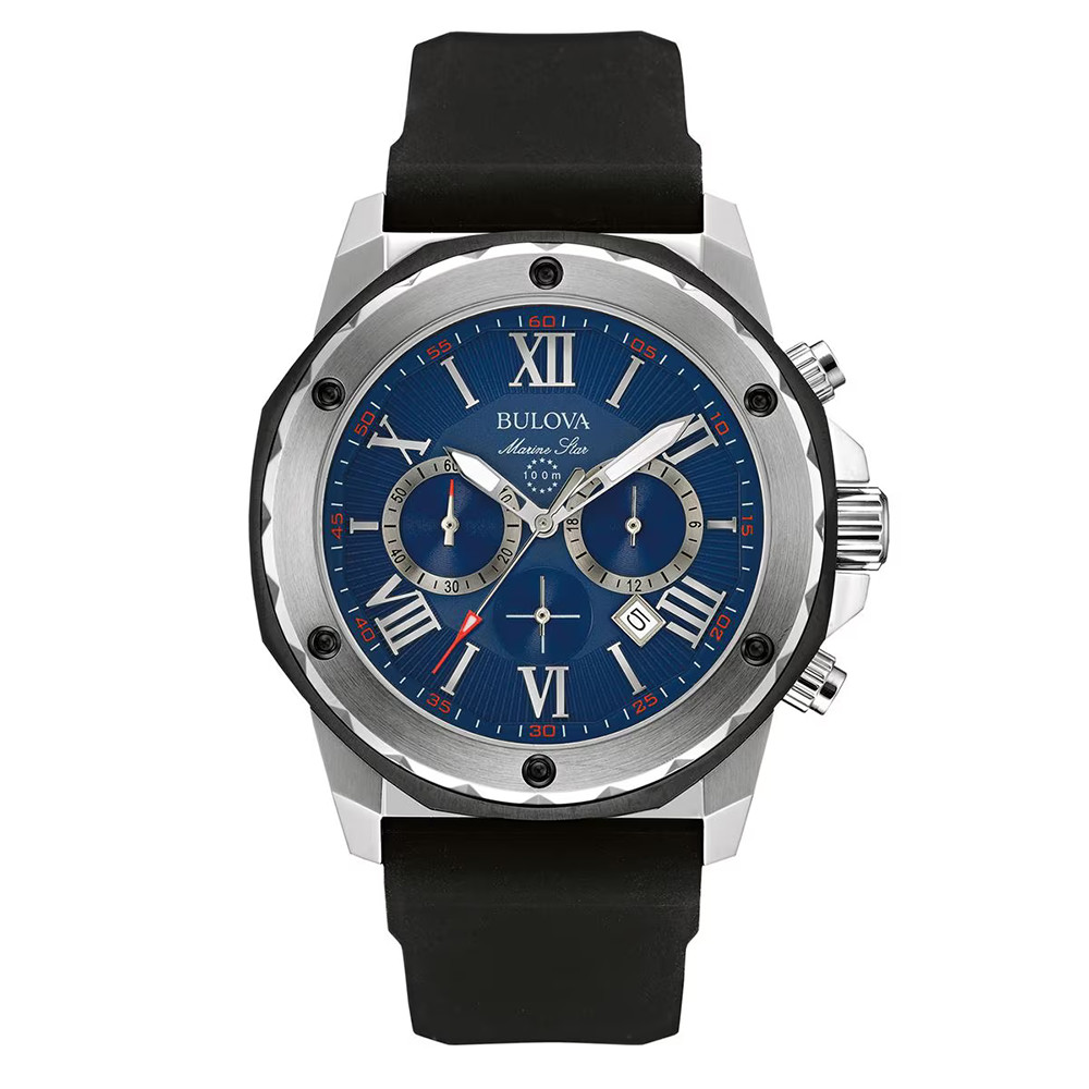 Bulova Series A 98B258 Men’s Marine Star Quartz Silicone Strap Watch 44 mm