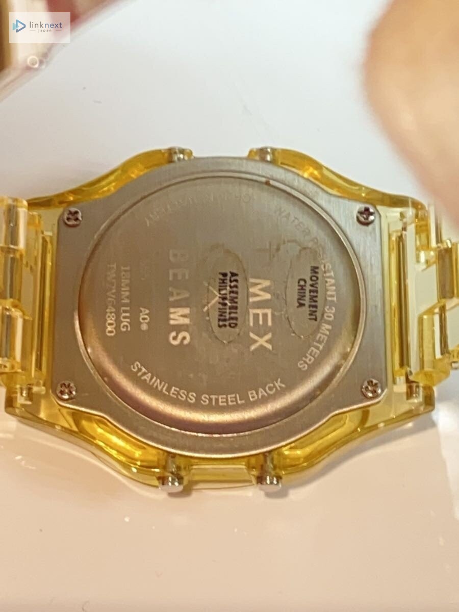 TIMEX x BEAMS INDIGLO Digital Quartz Clear Yellow Men’s Watch