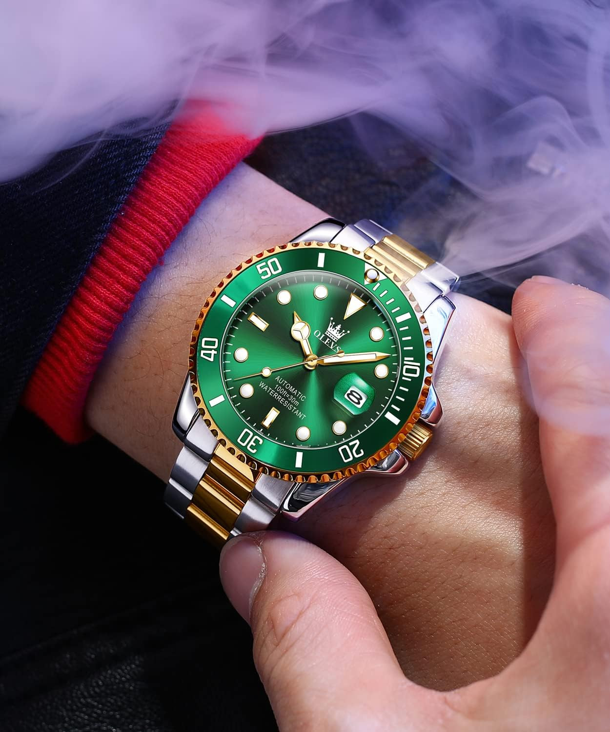 Luxury Men’s Automatic Waterproof Watch – Big Face & Luminous Features