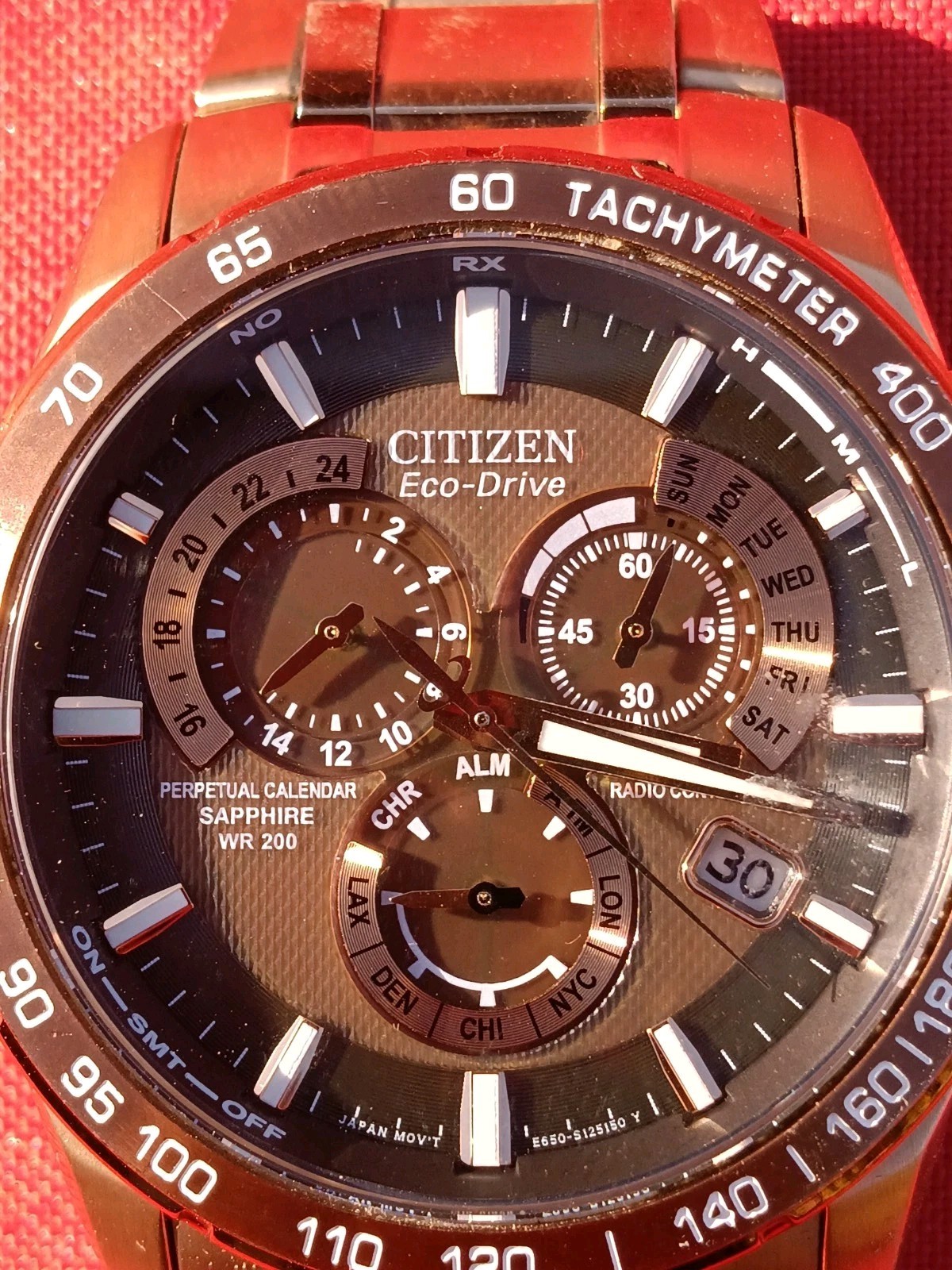 Citizen Eco-Drive WR200 Radio Controlled GN-4W-S-12G Sapphire Crystal Bronze Cas