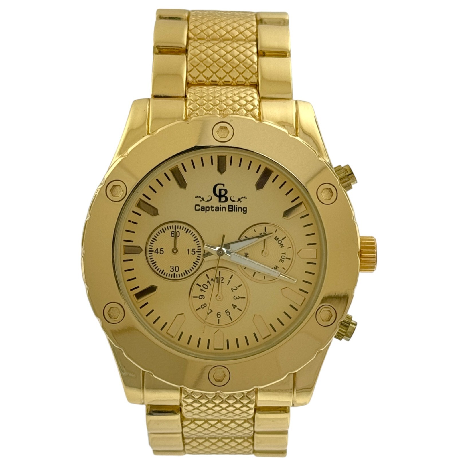 Men’s Stainless Steel Analog Watch – Battery Powered, Safety Push Latch Lock,New