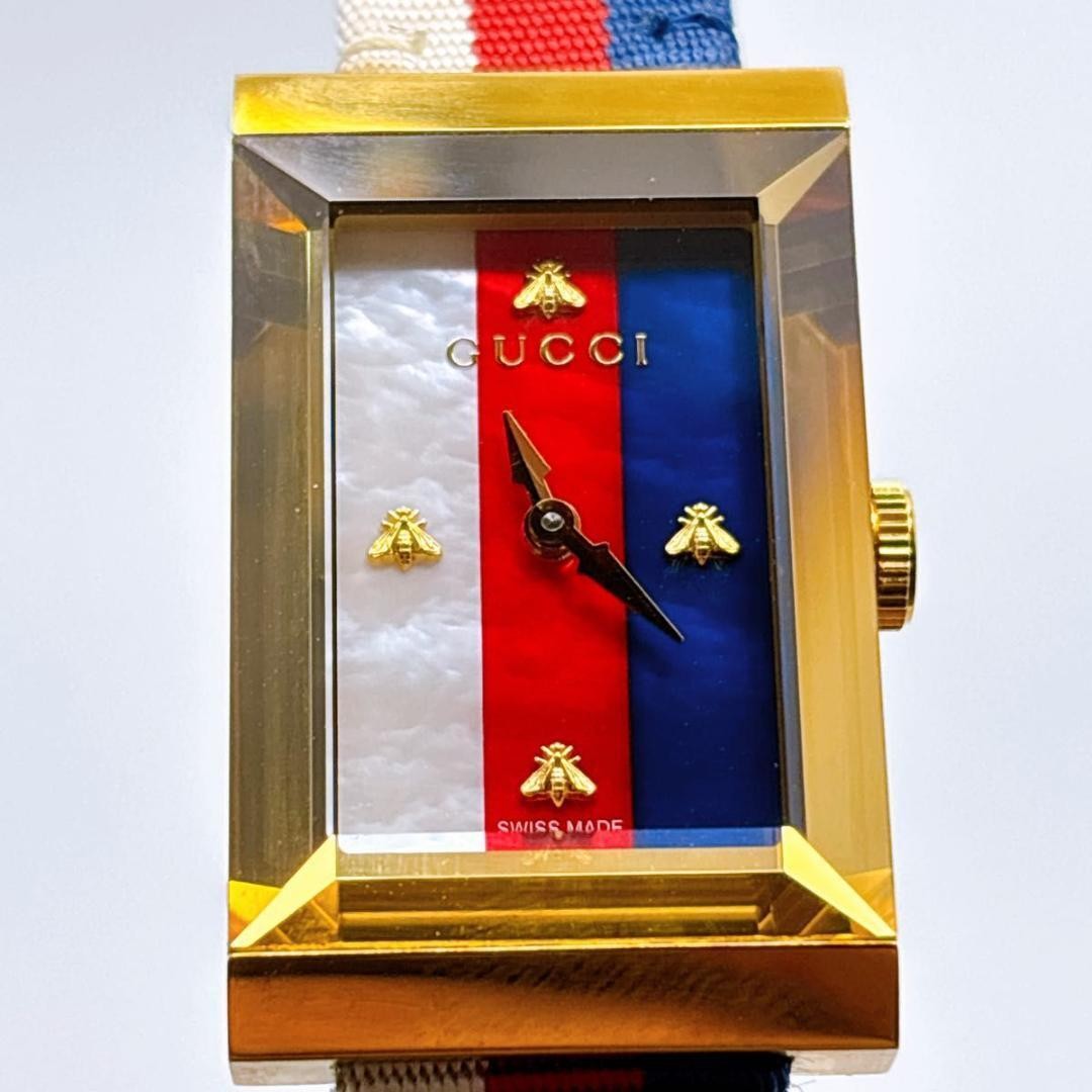Gucci G Frame Bee Shell Square Watch 147.4 Automatic 35mm Vintage Authentic