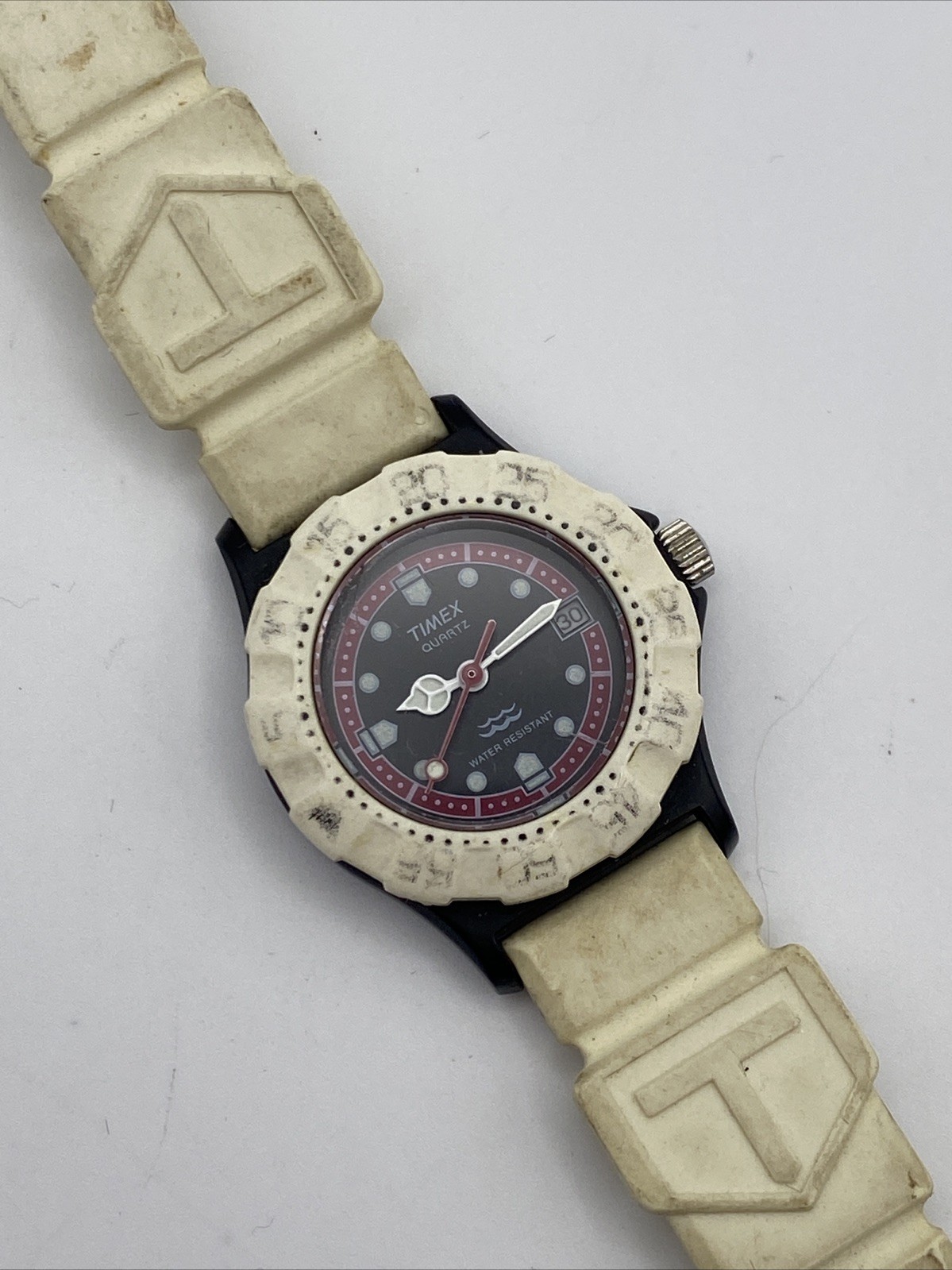 Vintage Timex Formula 1 Style Date Analog Quartz Watch Working New Battery 27mm