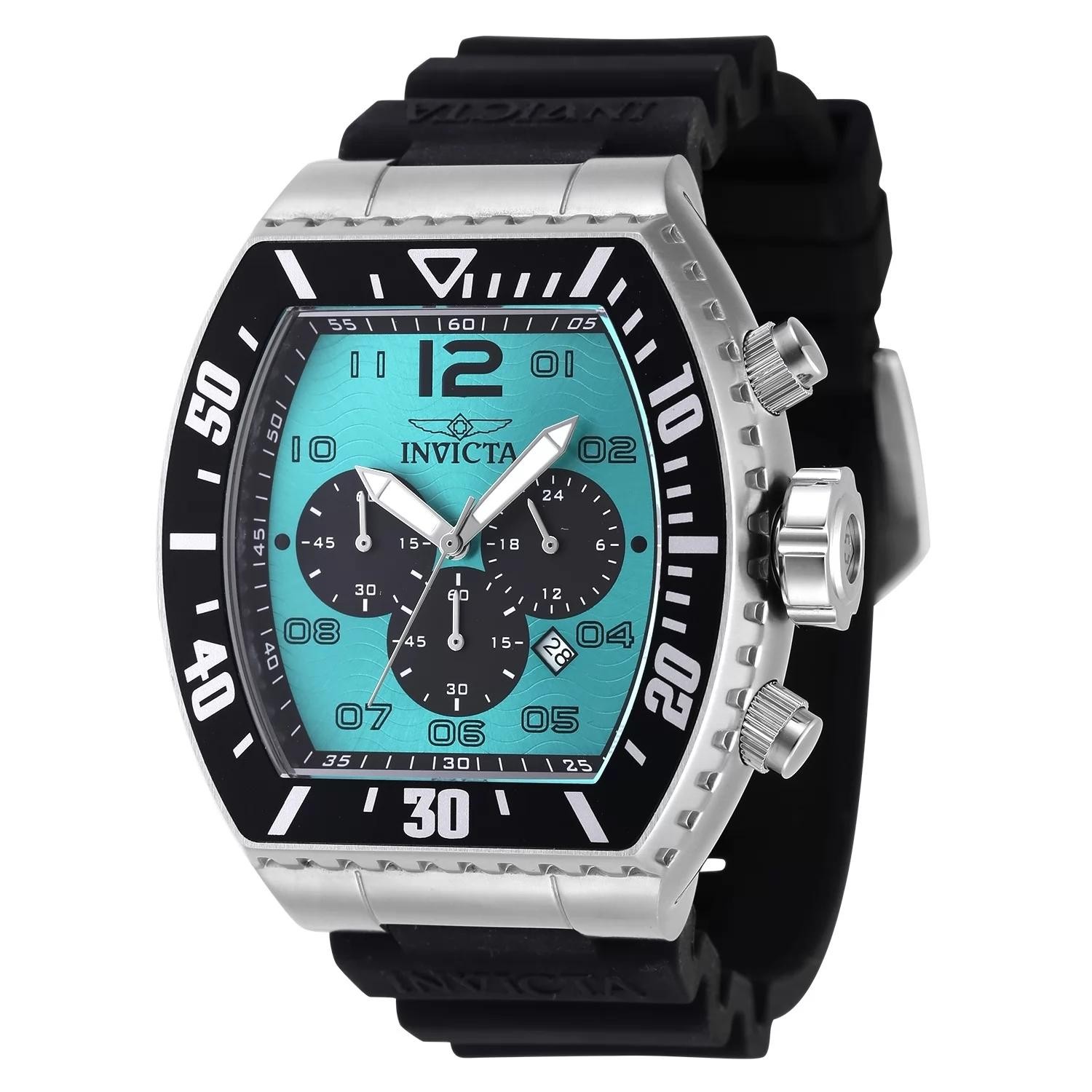 Authentic Invicta 47285 Quartz Watch Blue Dial Silicon 51mm Men