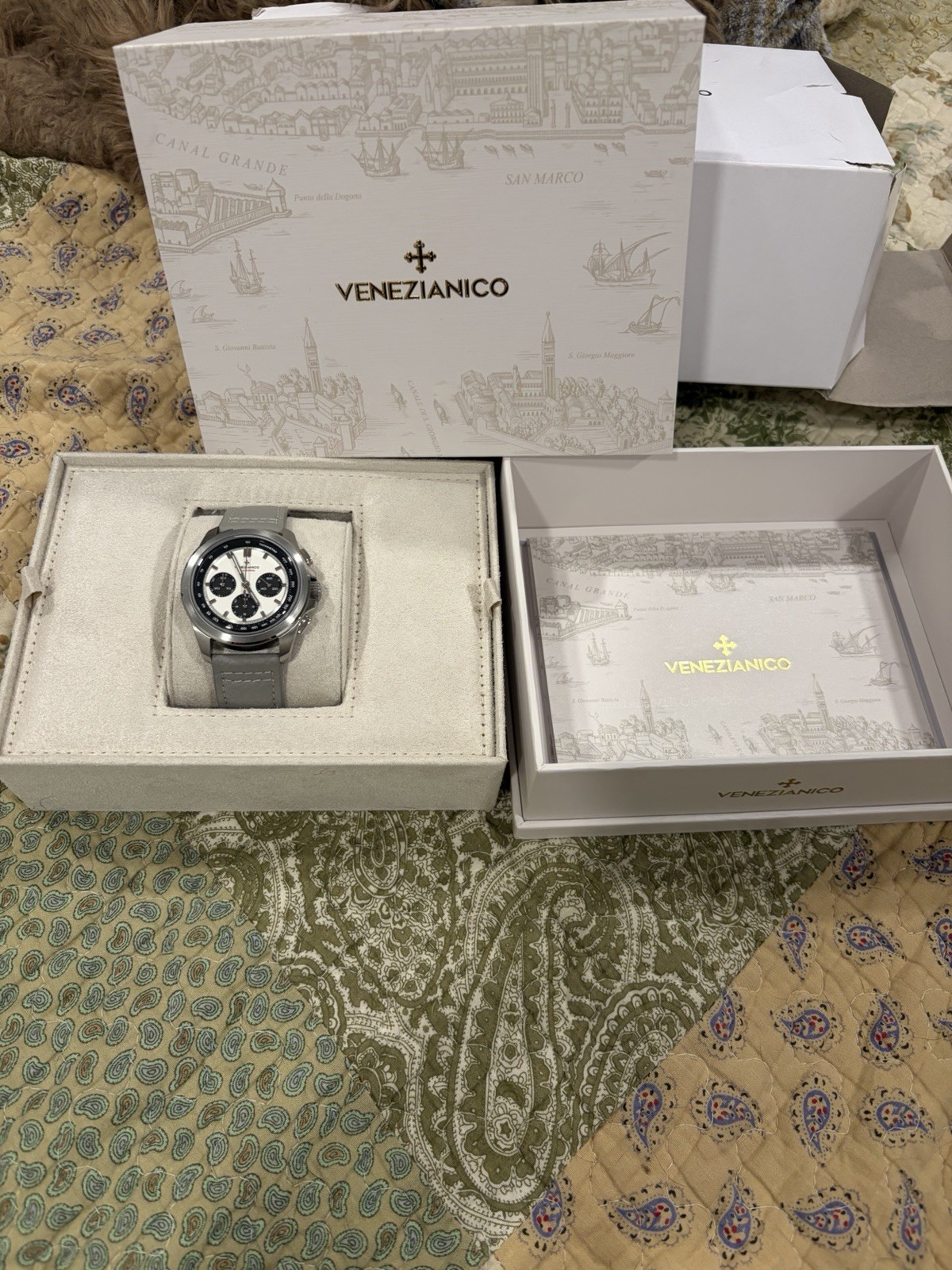 Venezianico Bucintoro Chronograph Automatic Watch Panda Dial 42mm