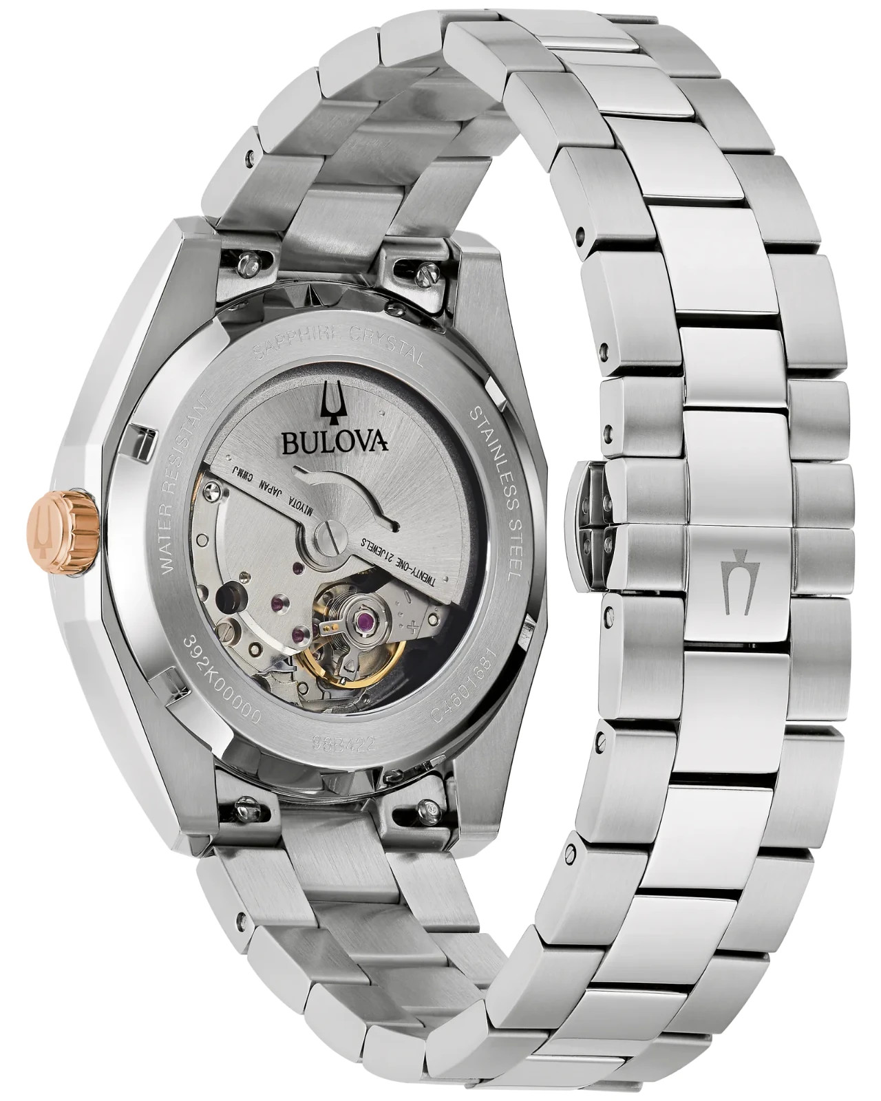 Bulova Surveyor Automatic Red Dial Stainless Steel Men’s Watch 98B422