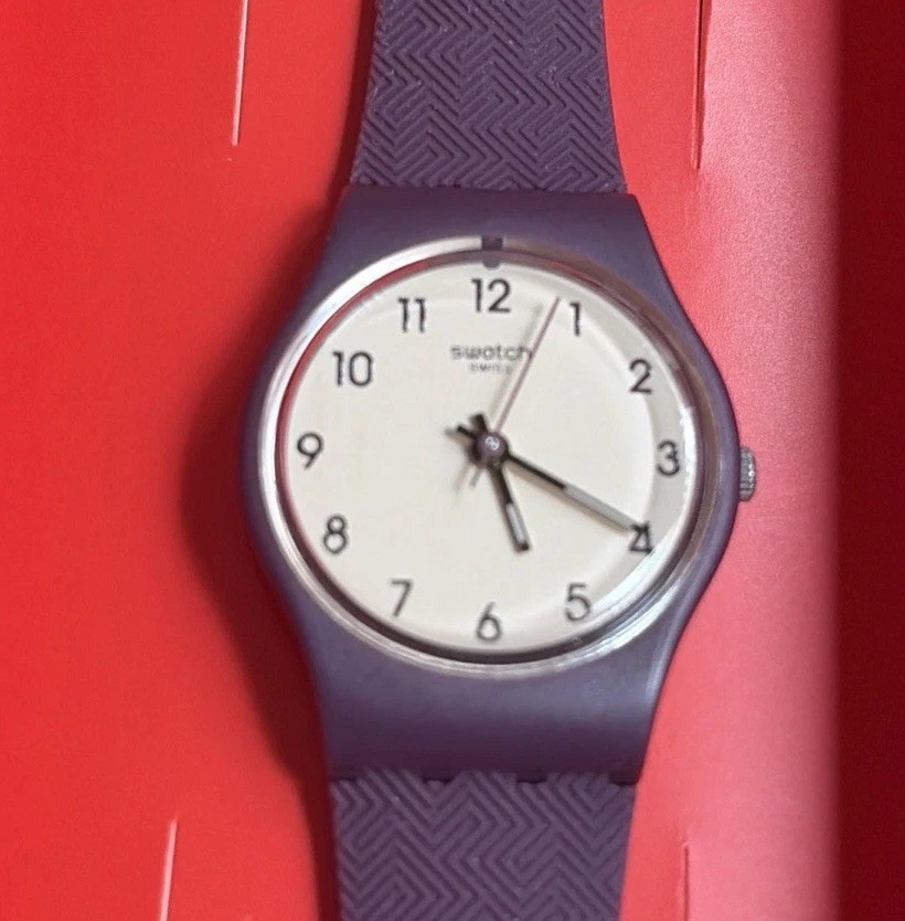 Swatch Repeat Chic Purple LR138 Watch Polymer Clasp Essentials Collection
