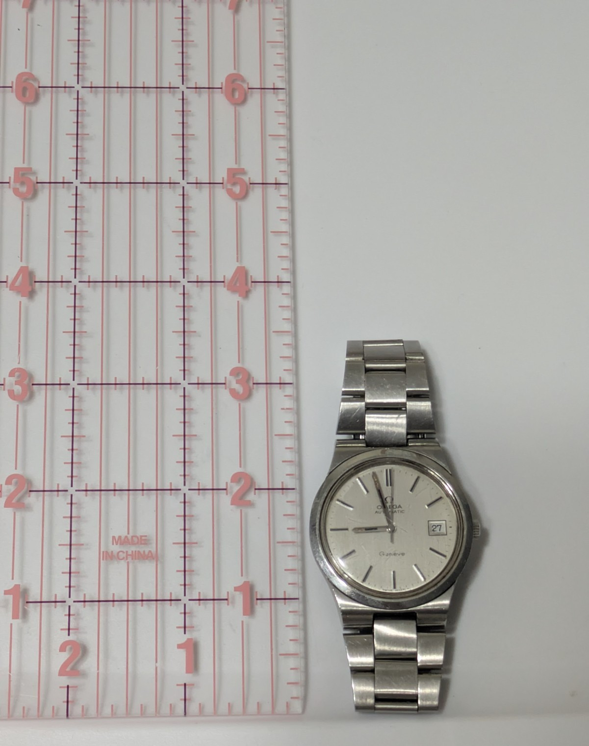 VINTAGE OMEGA GENEVE AUTOMATIC DATE 166.0173 MENS 36mm WATCH SWISS MADE RUNNING