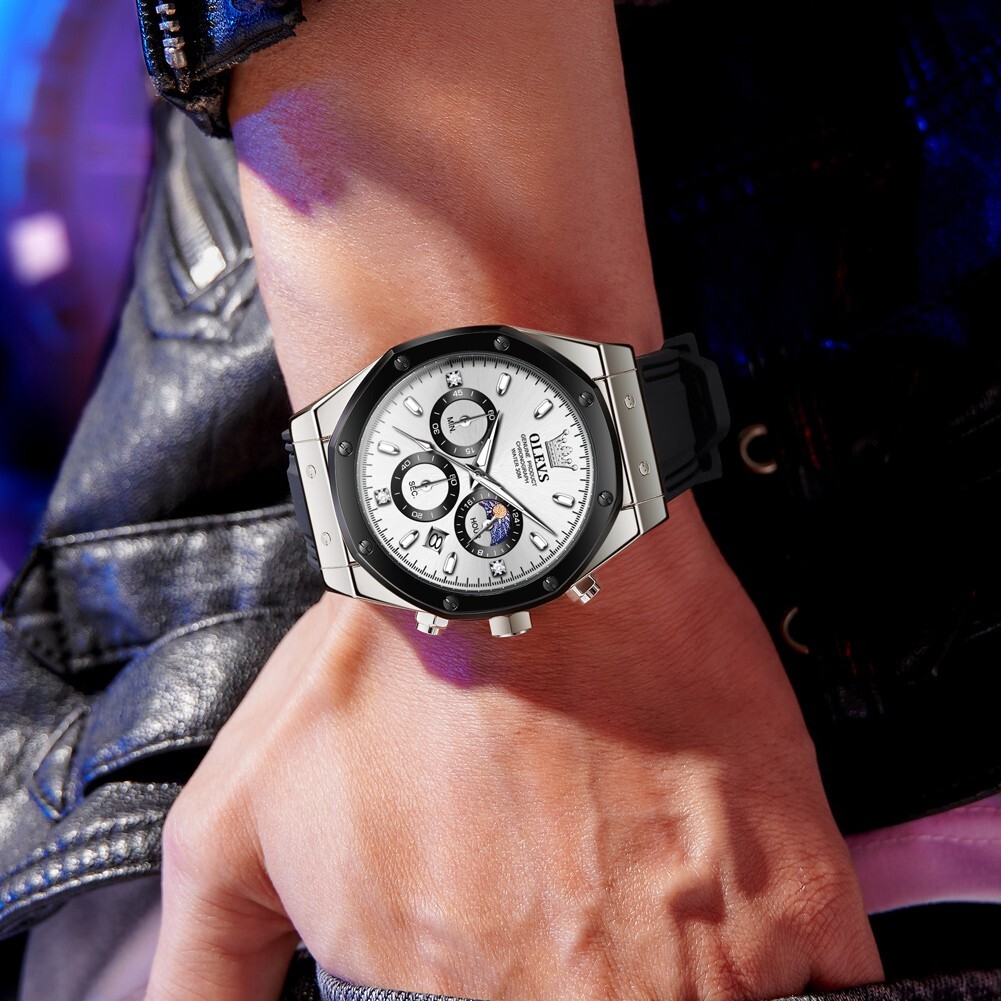 Waterproof Quartz Watch Luminous OLEVS Business Luxury Date Men Men’s Strap