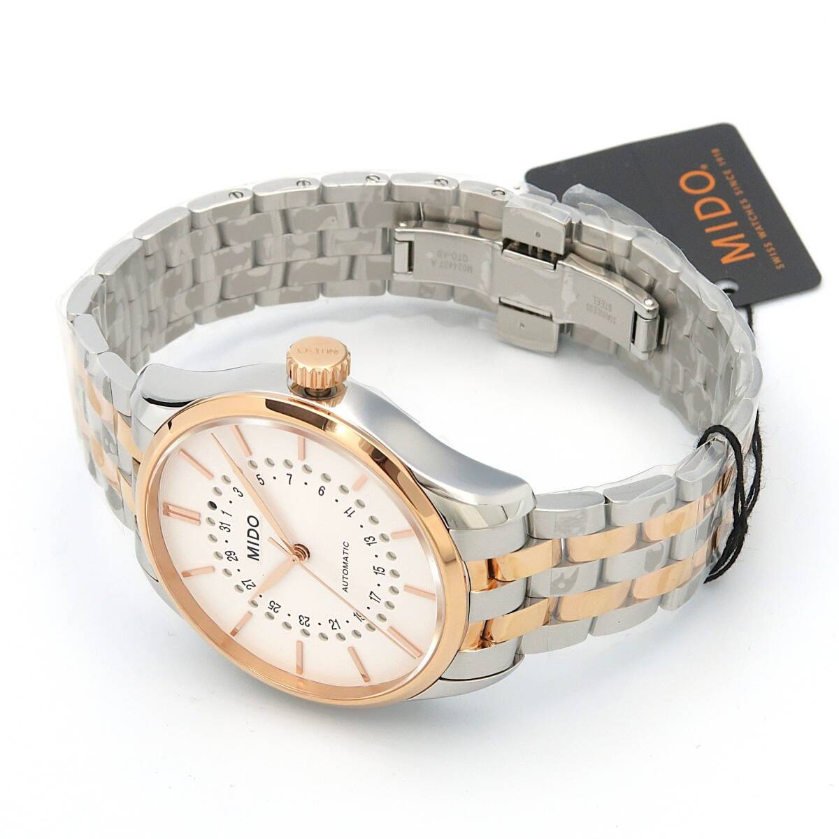 [B1Y] MIDO M0244072203109 Automatic Belluna II Silver Rose Gold [p9p]