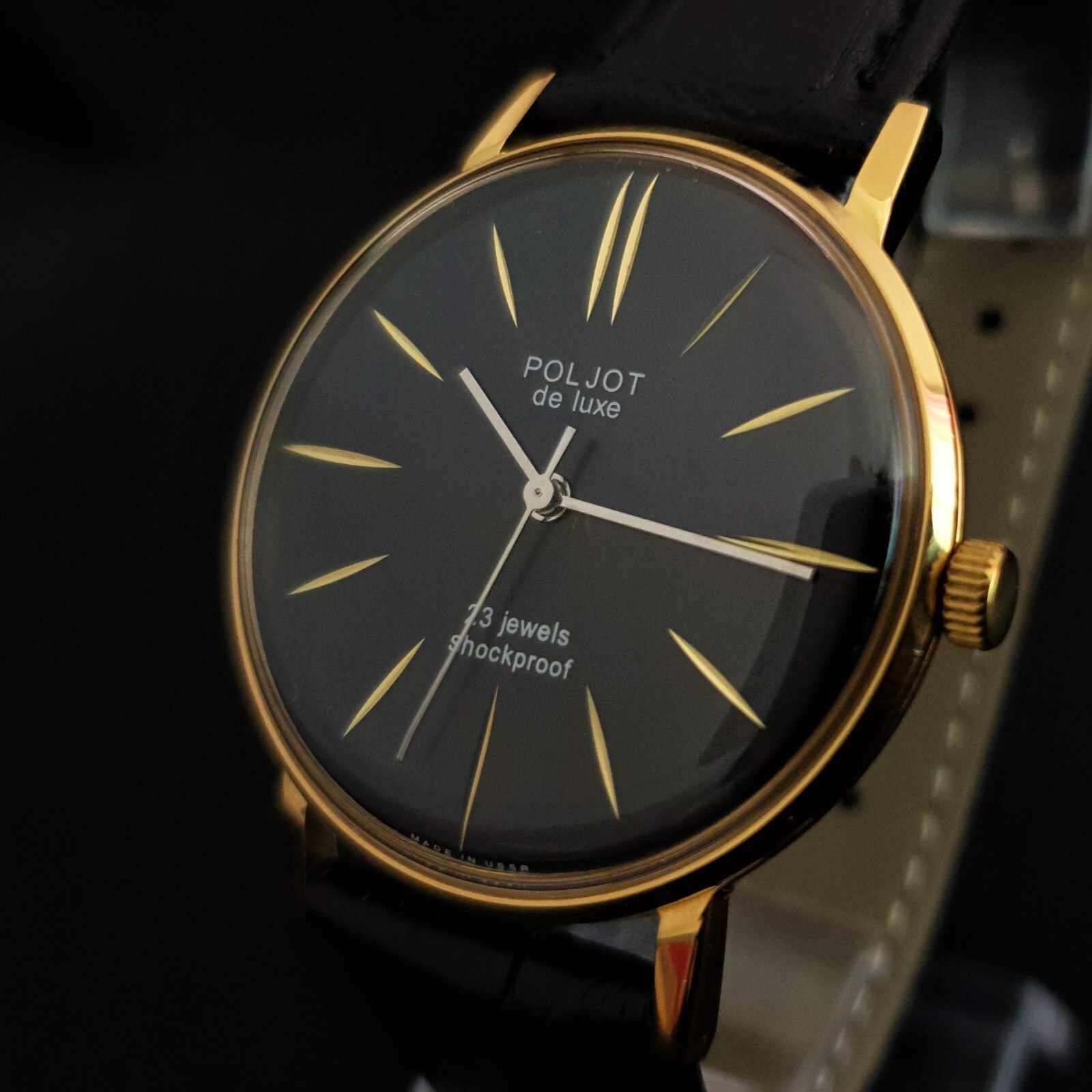 Vintage Watch USSR Poljot 2209 De Luxe ULTRA SLIM Men’s Mechanical WristWatch