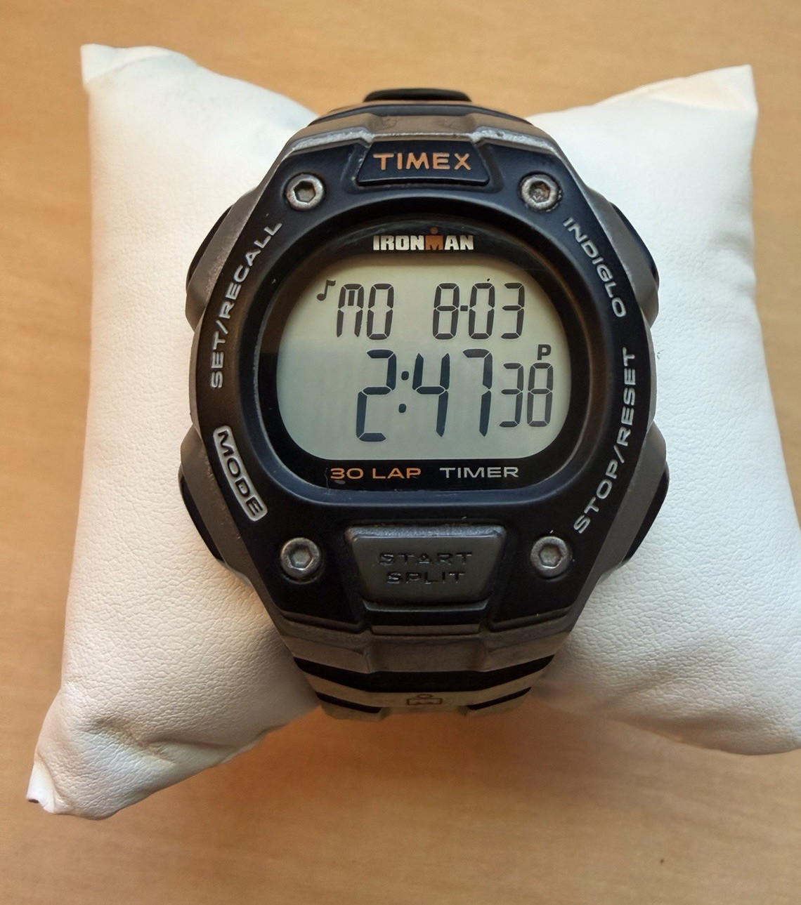 Timex Ironman 30 Lap Digital Indiglo Stopwatch WR100M Black Resin Watch