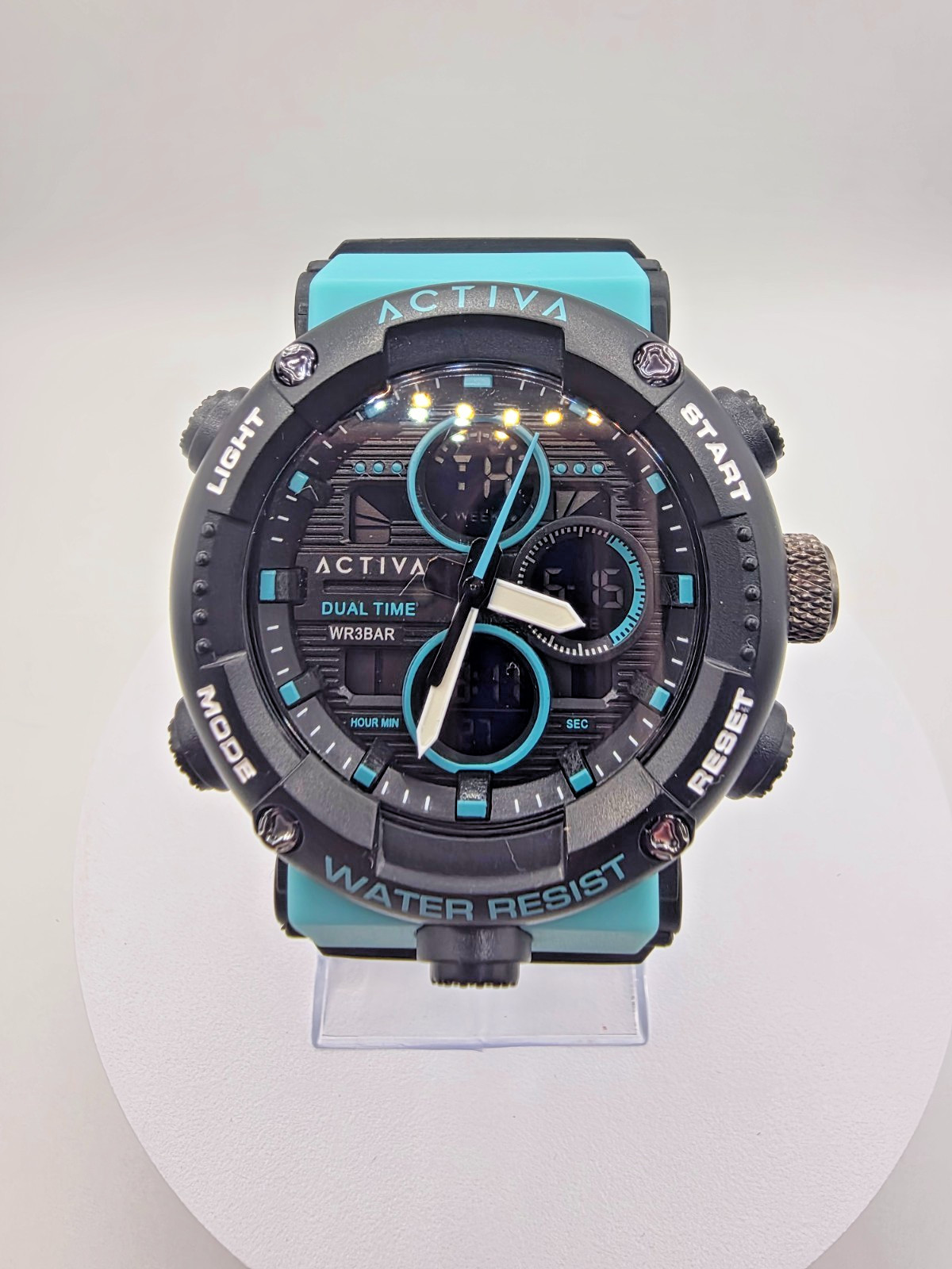 Activa X Invicta Diaital Men’s Watch – 52mm, Teal. Blue ACW8038-003 New
