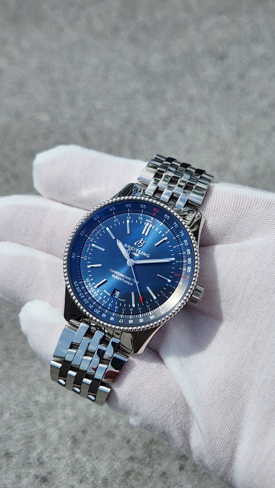 Breitling Navitimer A17326 Blue Dial Date Stainless Steel 41mm Men’s Box Papers