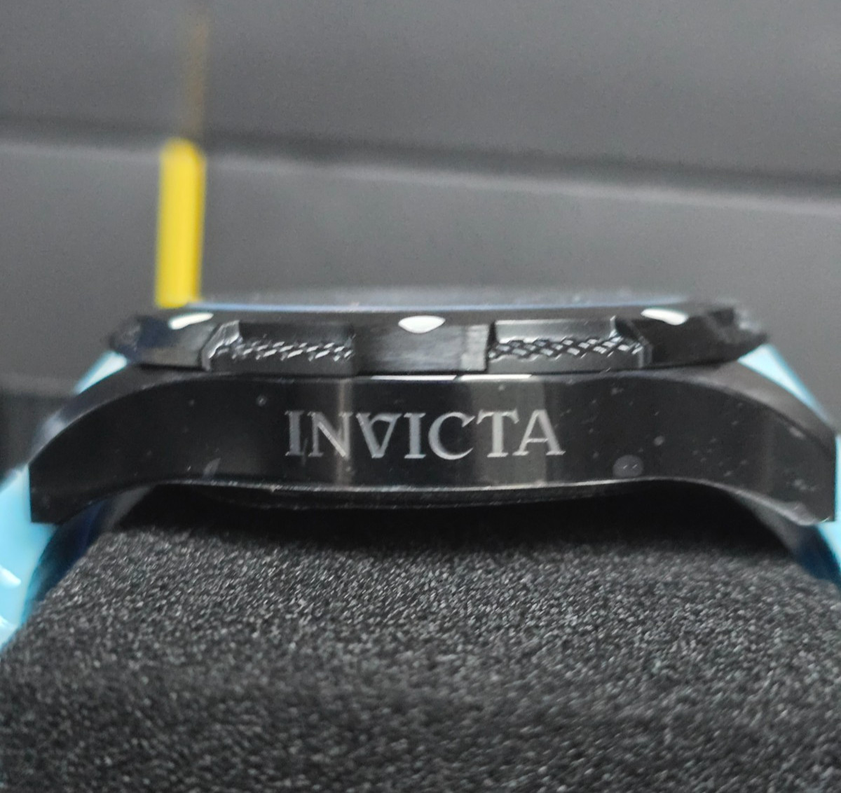 Invicta I-FORCE AXIS 50mm Black Dial Chronograph Blue Tone Strap SS Watch