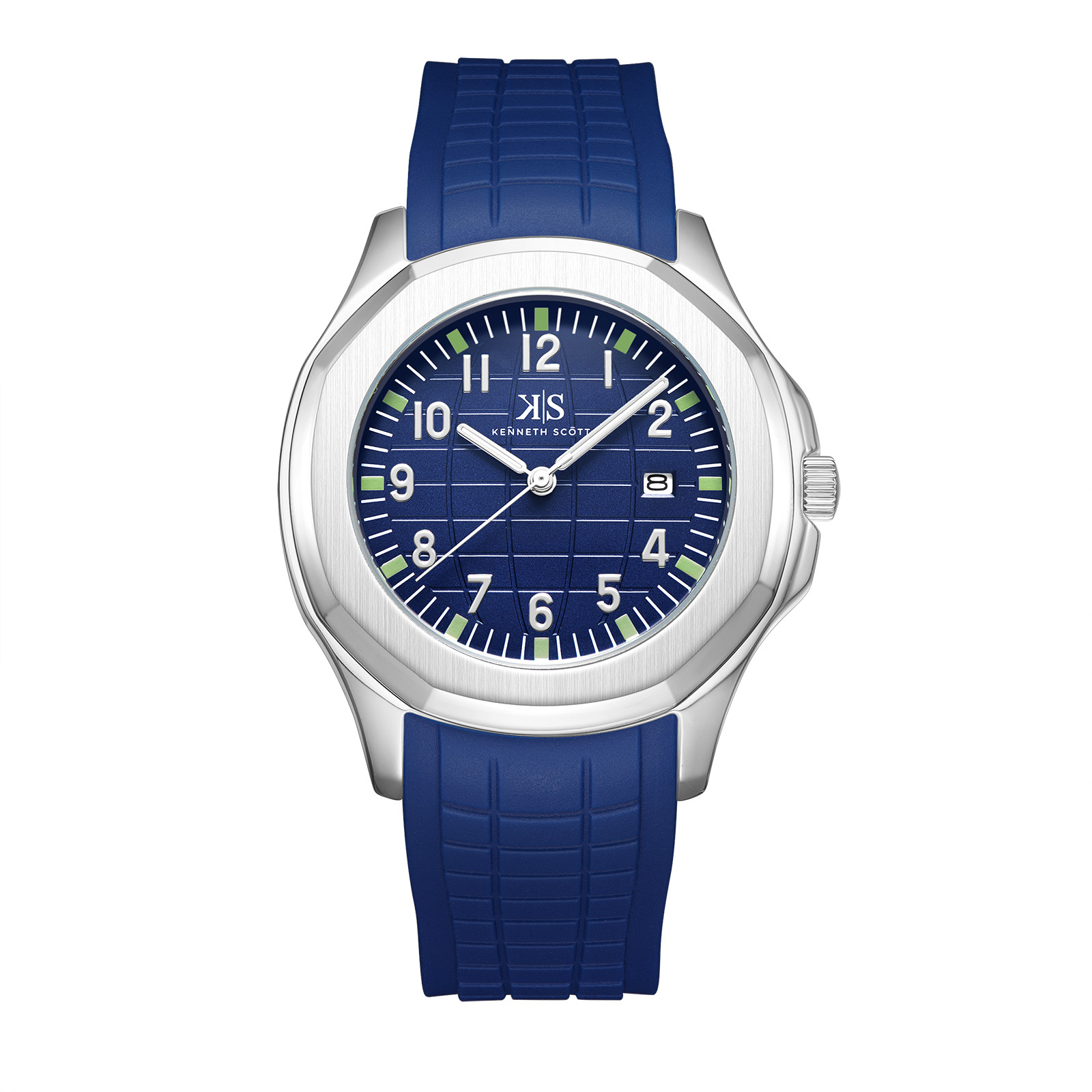 Kenneth Scott Men’s Analog Watch | Blue Dial, 45mm, 30 m (3 ATM)