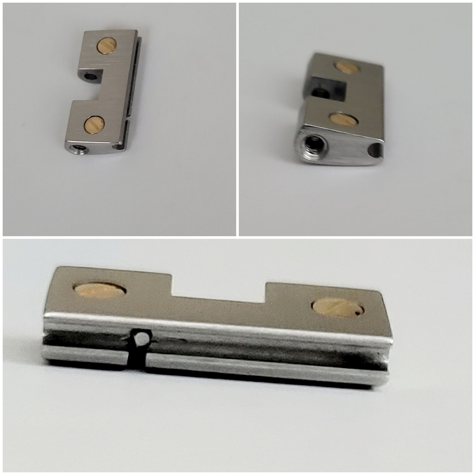 Cartier Santos Authentic Case Push Pin Locking Link,SS & Gold 15.7MM,Excellent