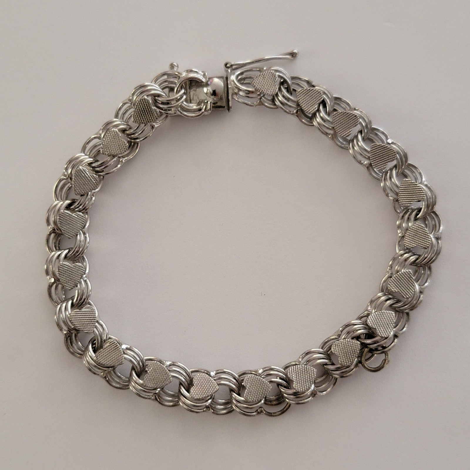 Womens Watch Sterling Silver Heart Link Bracelet Jewelry Clasp Dress Formal