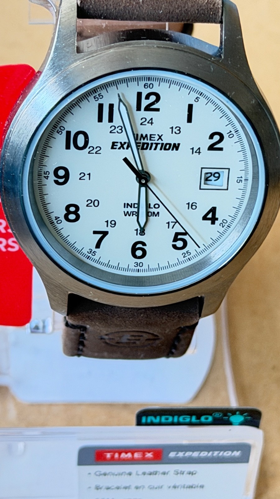 Timex T49870 Men’s Expedition Metal Field Brown Leather Strap Watch – NEW