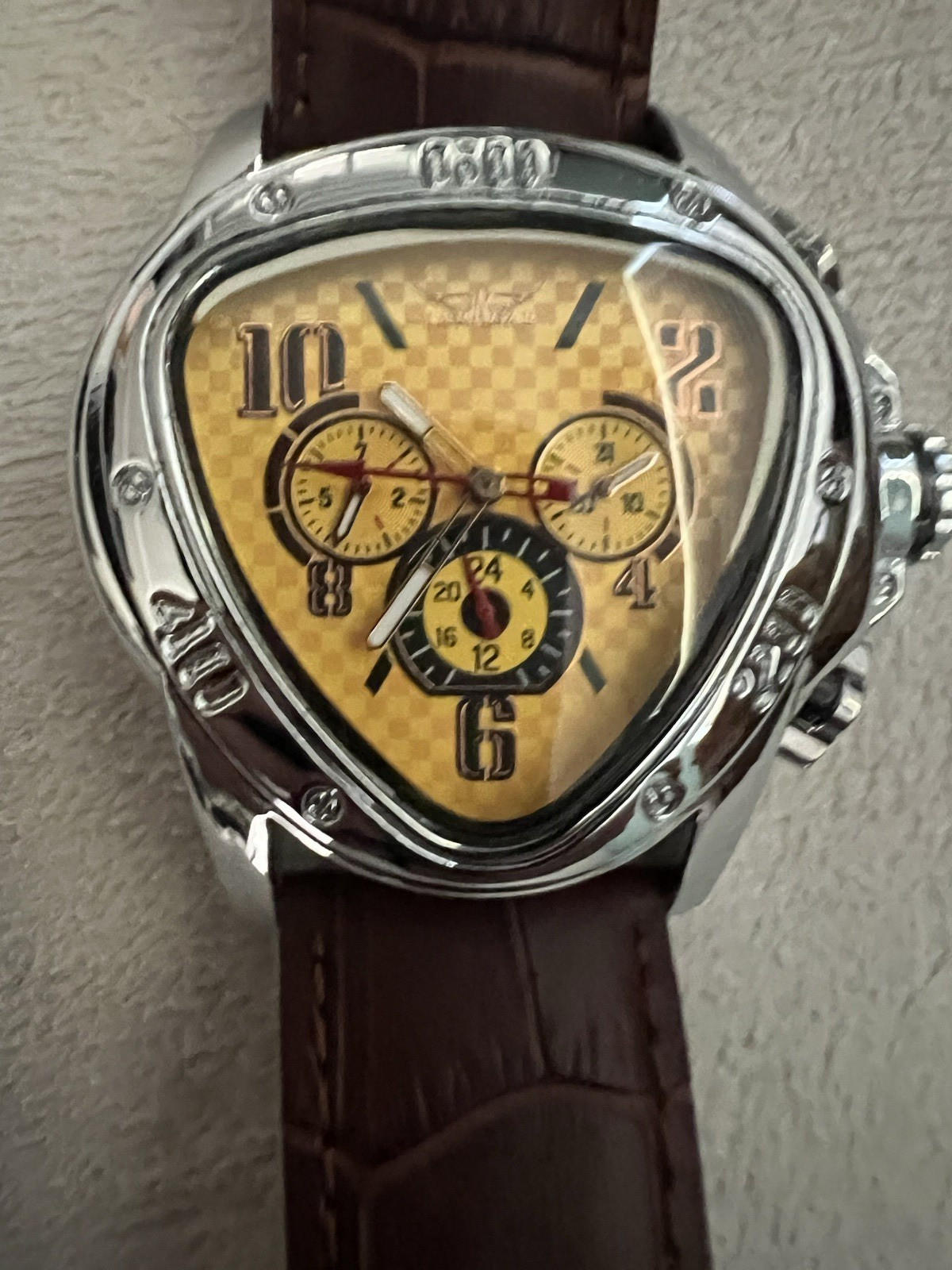 JARAGAR Mechanical Watch Men Triangle Leather Fashion Sports Watch Multi Functio