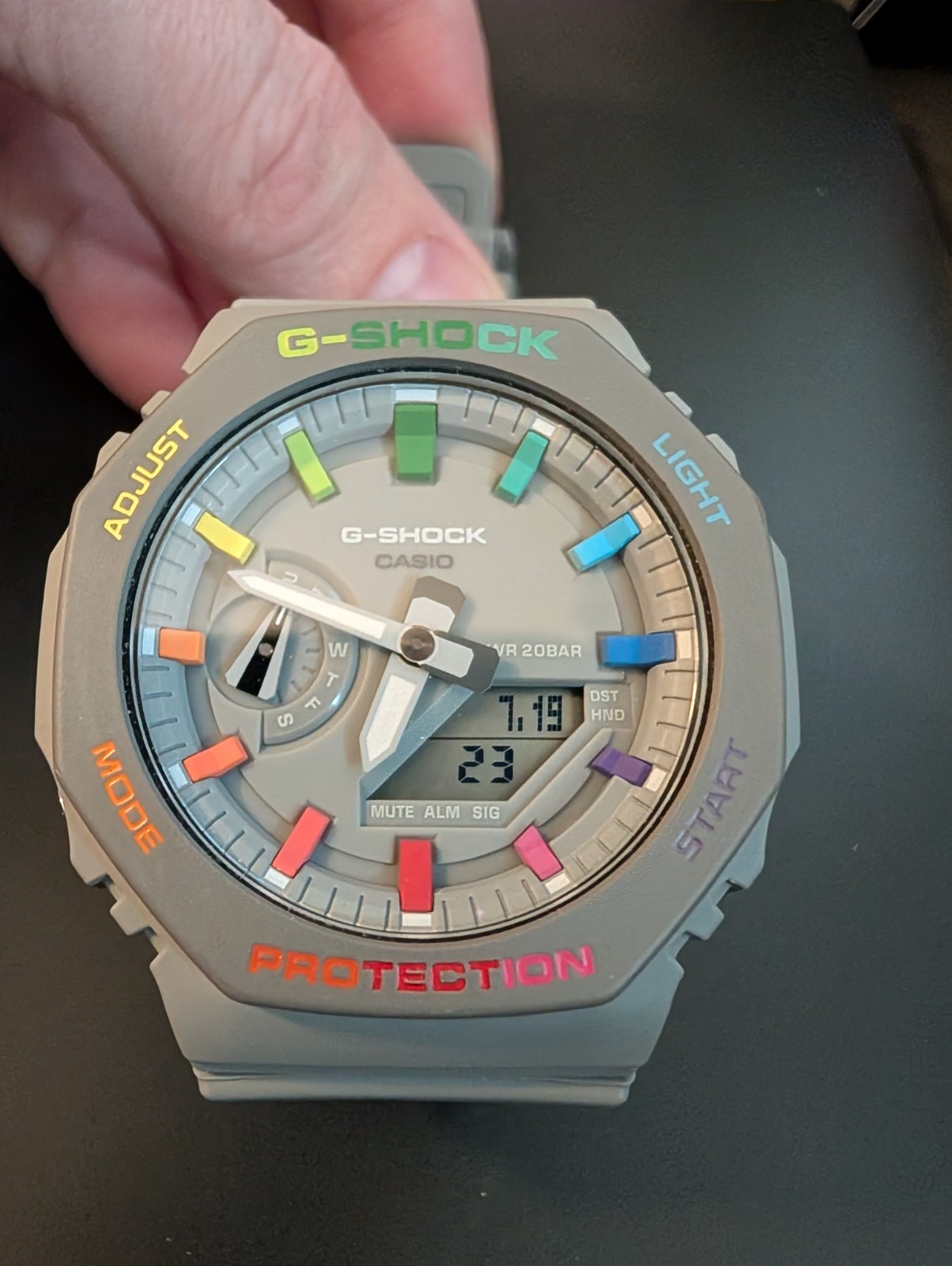IFLW CustomCasio G-SHOCK GA-2110ET Gray Analog/Digital Carbo Rainbow