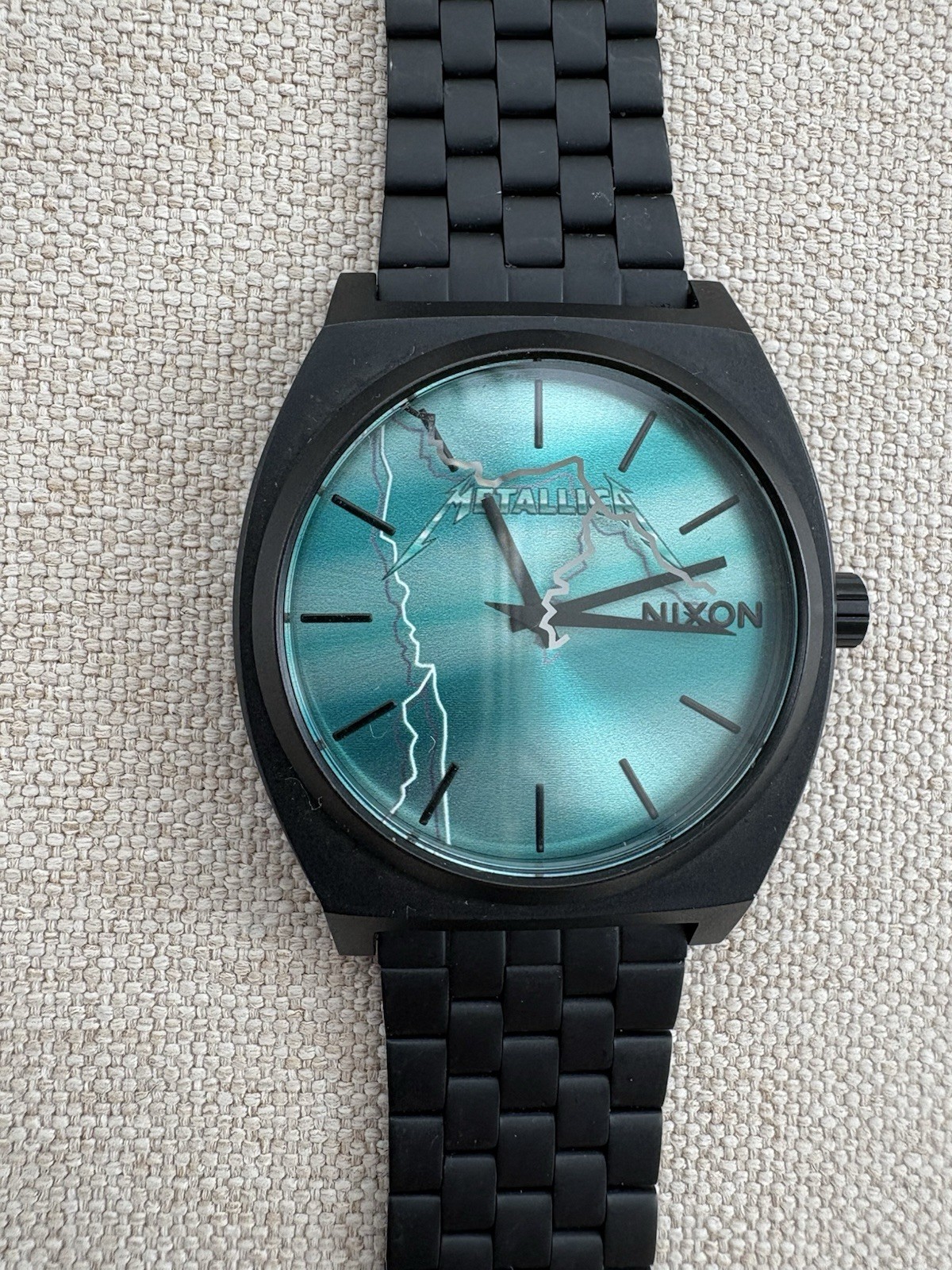 Nixon X Metallica Time Teller Ride The Lightning Watch Black Blue/green
