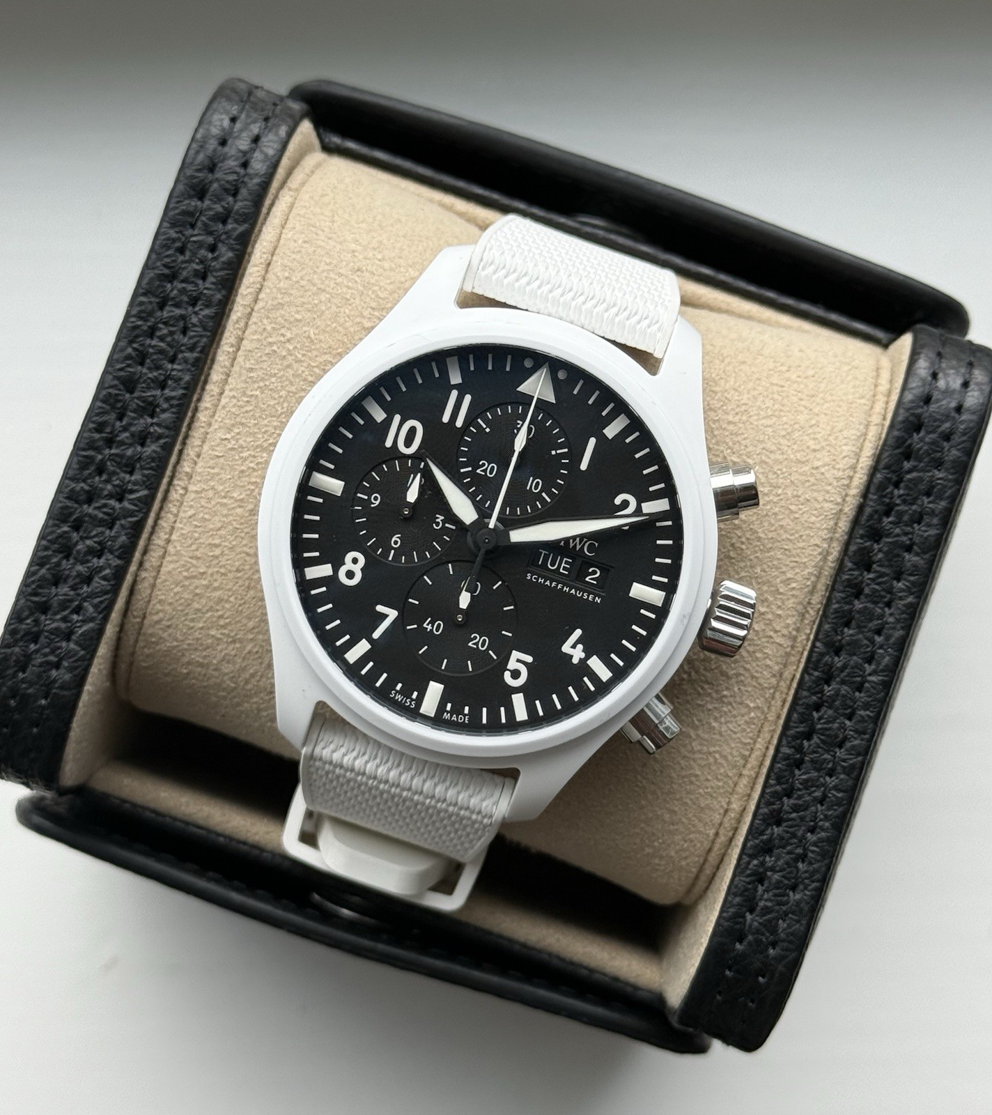 IWC Pilot Chronograph Top Gun ‘Lake Tahoe’ White Ceramic Sneakers IW389105 2022