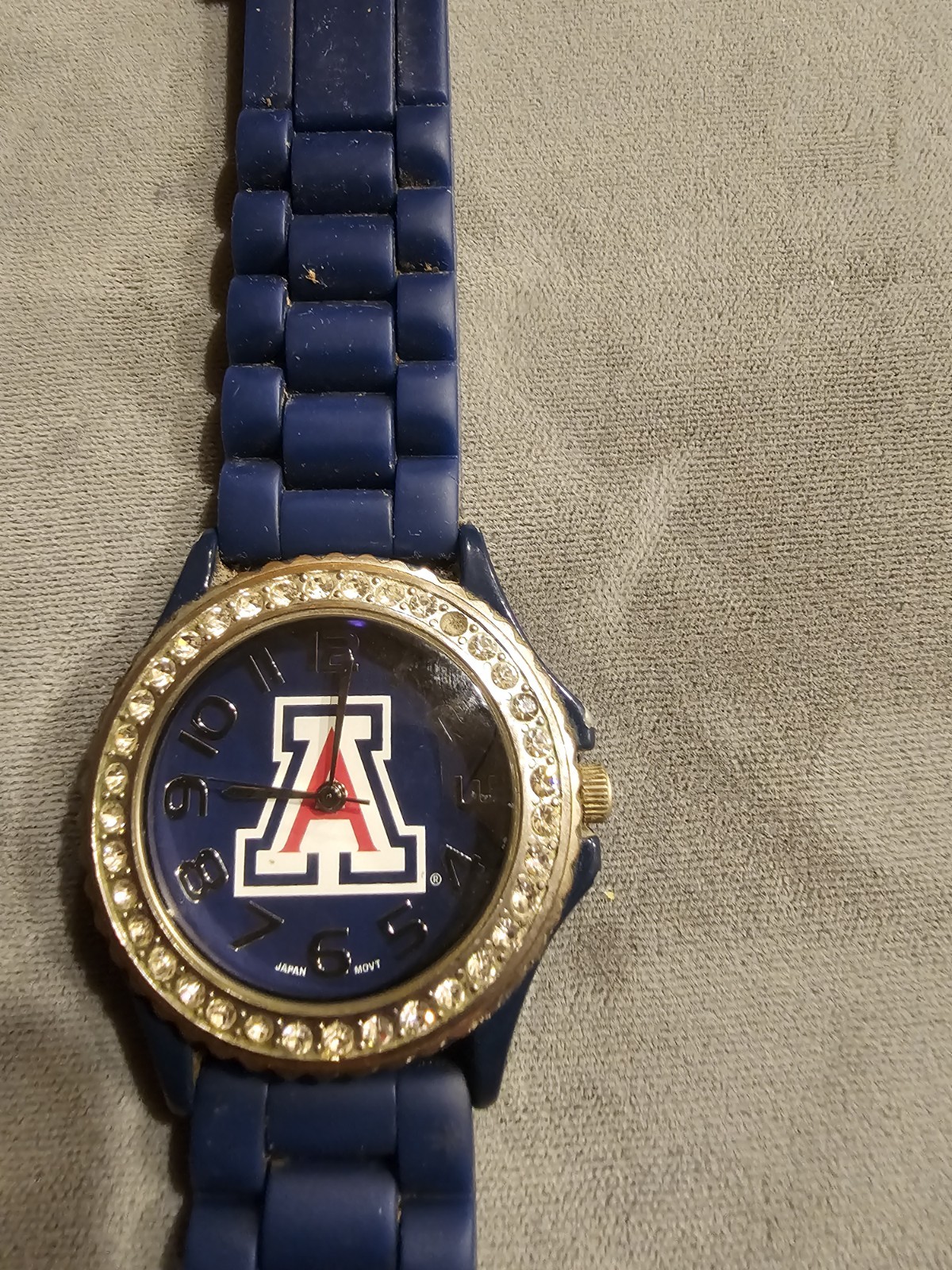 University Of Arizona Navy Blue Quartz Watch With Blue Silicone Band