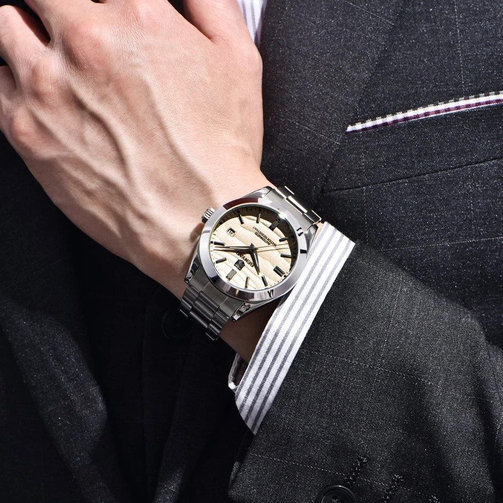 BENYAR 40MM Automatic Mechanical Watch 316L Steel Waterproof Calendar