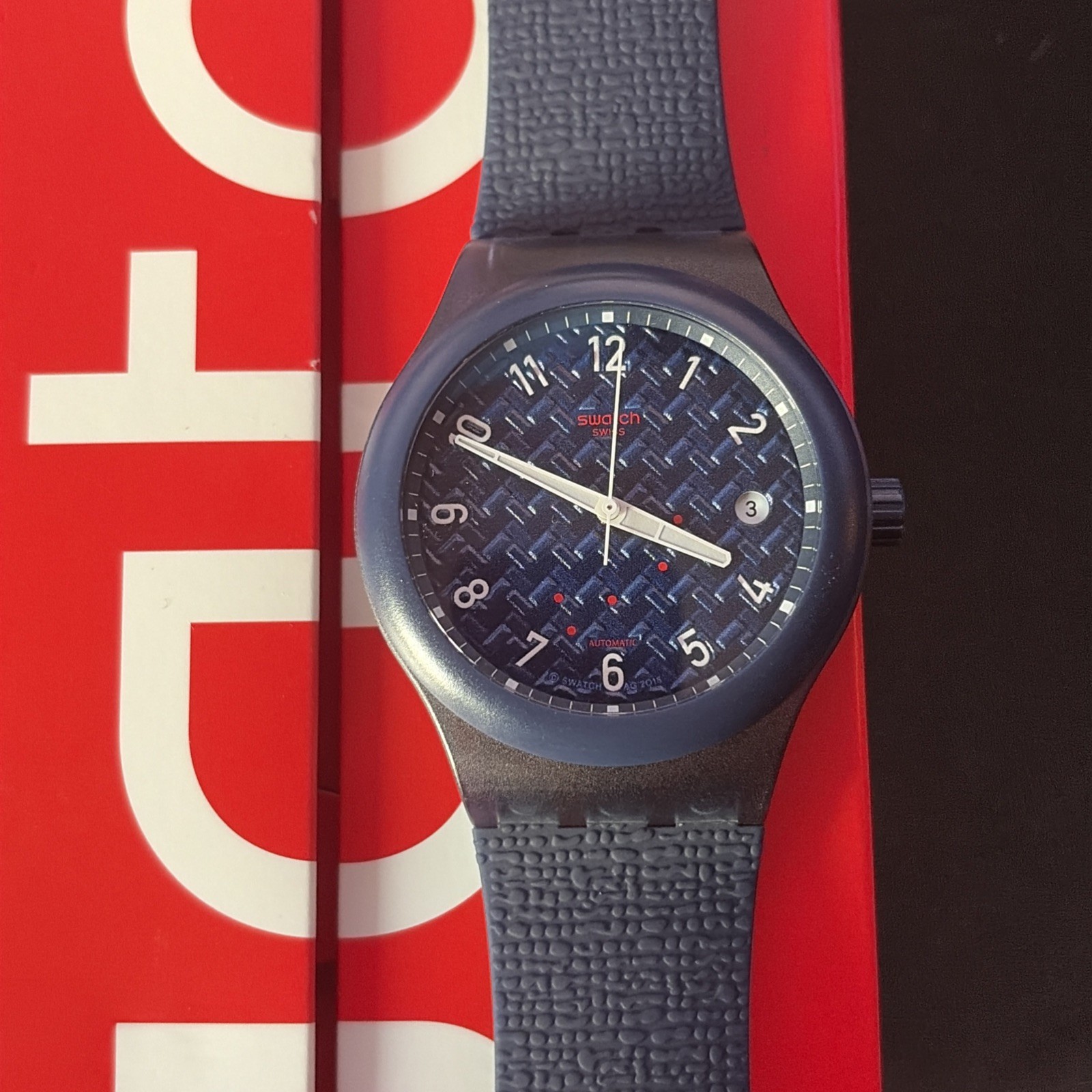 2021 Swatch SISTEM NOITE, Automatic Watch, Blue, SUTN405, Discontinued