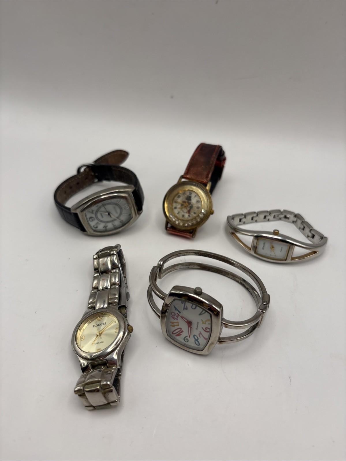 A Very Unique Set of 5 Watches Battery Powered Untested